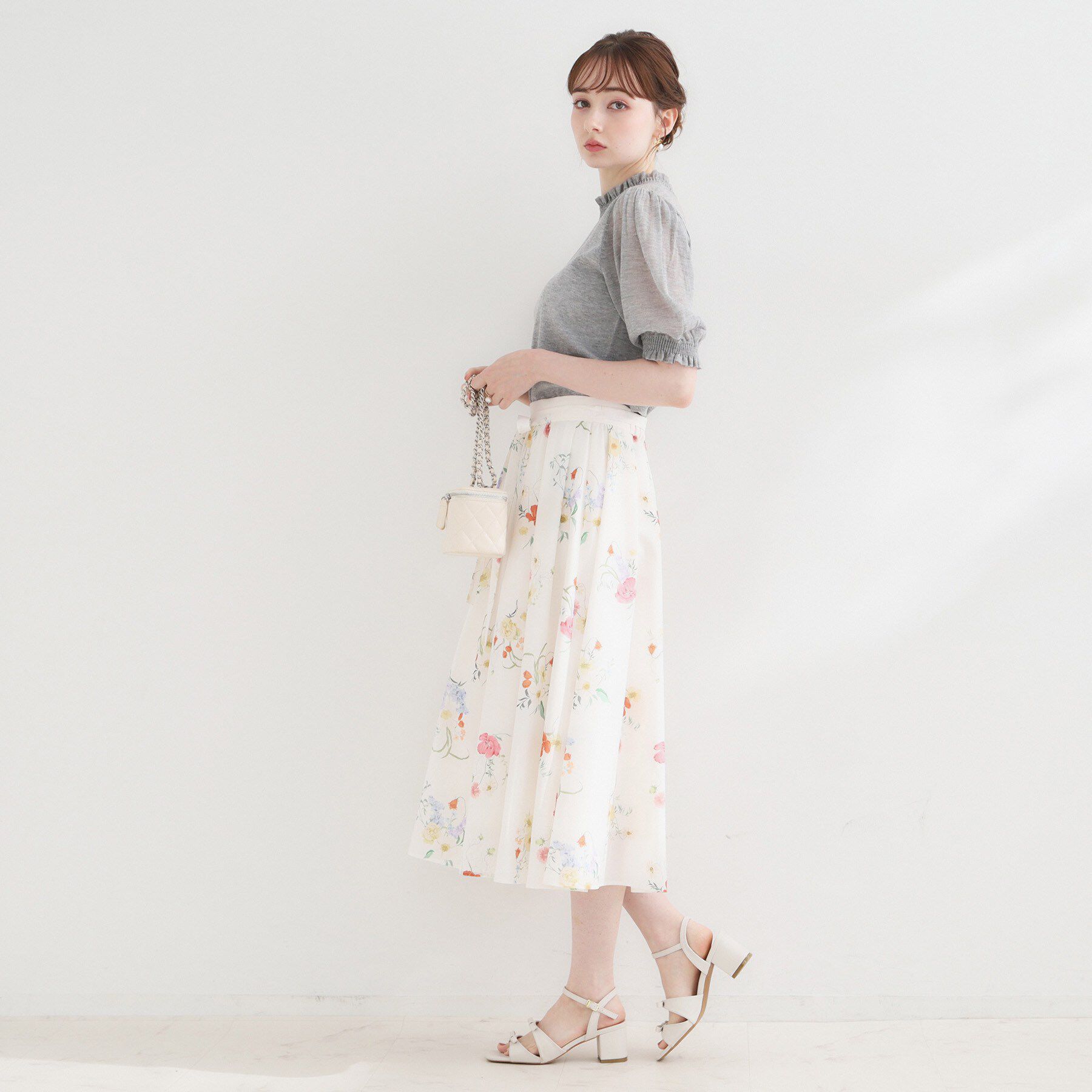 Couture broach「【洗える】LEVITAシャーリング サマーニット」|ニット・セーター|