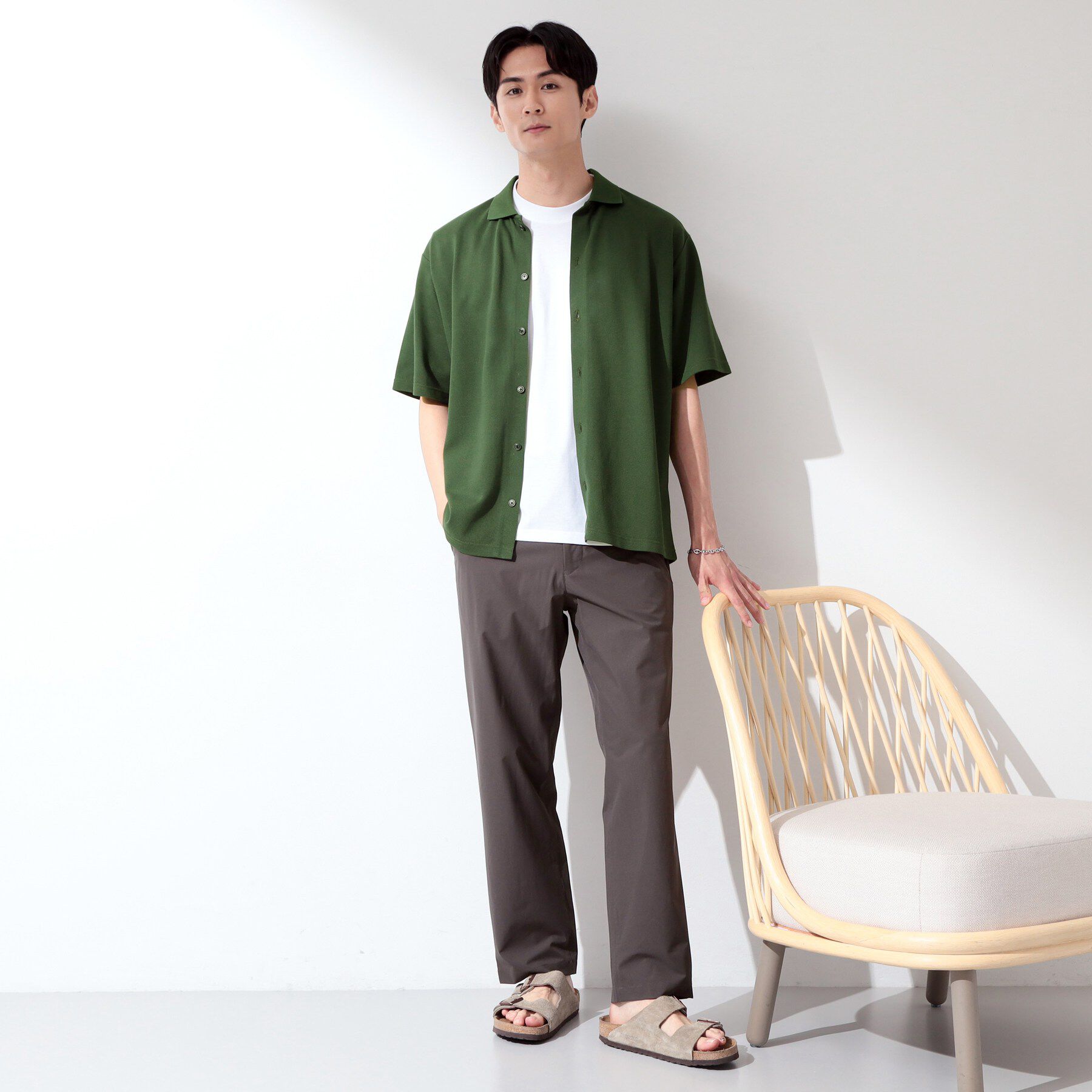 THE SHOP TK「【半袖シャツ＋インナー セットアイテム】カノコ半袖シャツ＆半袖Tシャツ」|カーディガン|