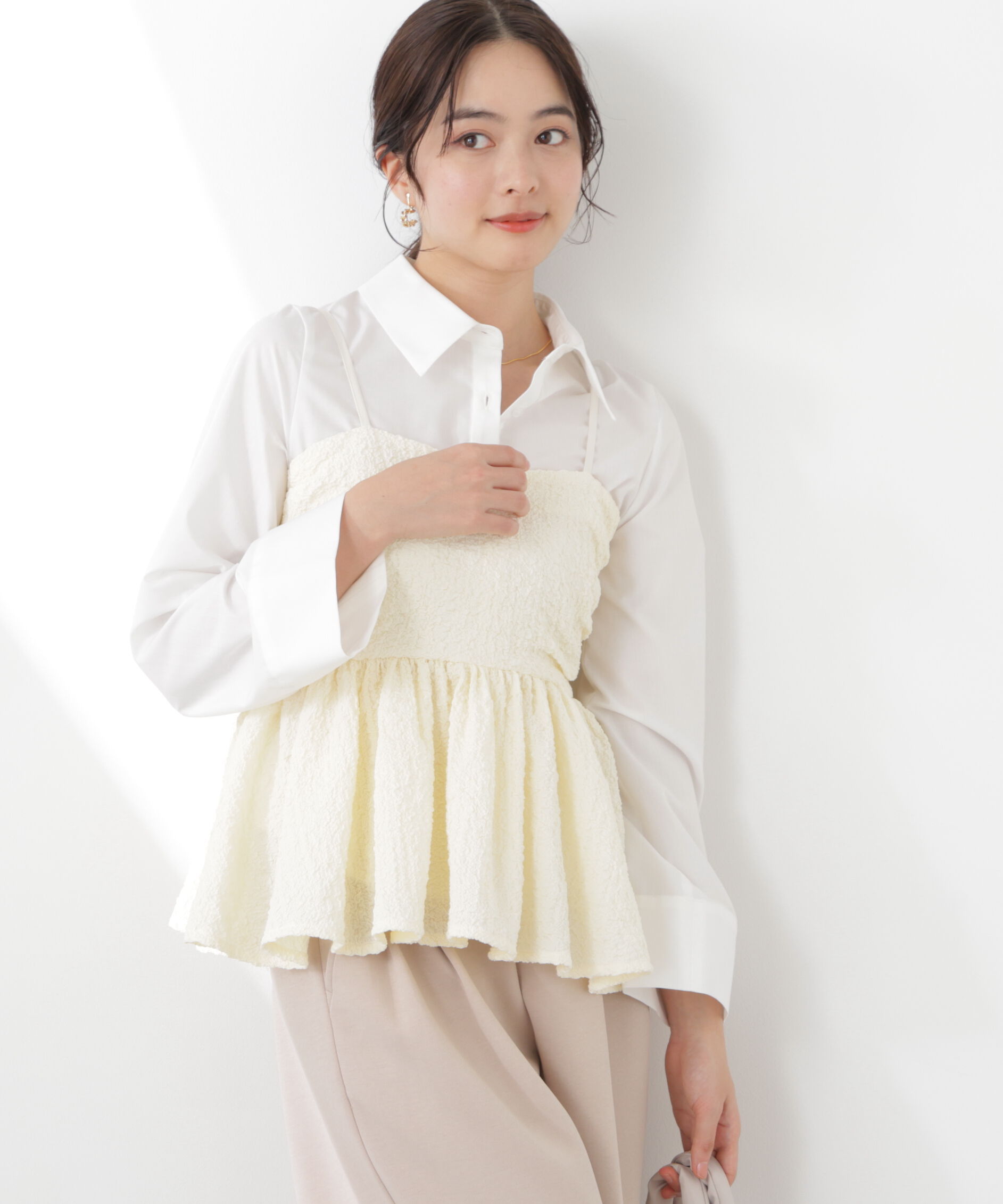 PROPORTION BODY DRESSING「〈a/mie〉膨れジャガードビスチェ　26SS」|シャツ・ブラウス|