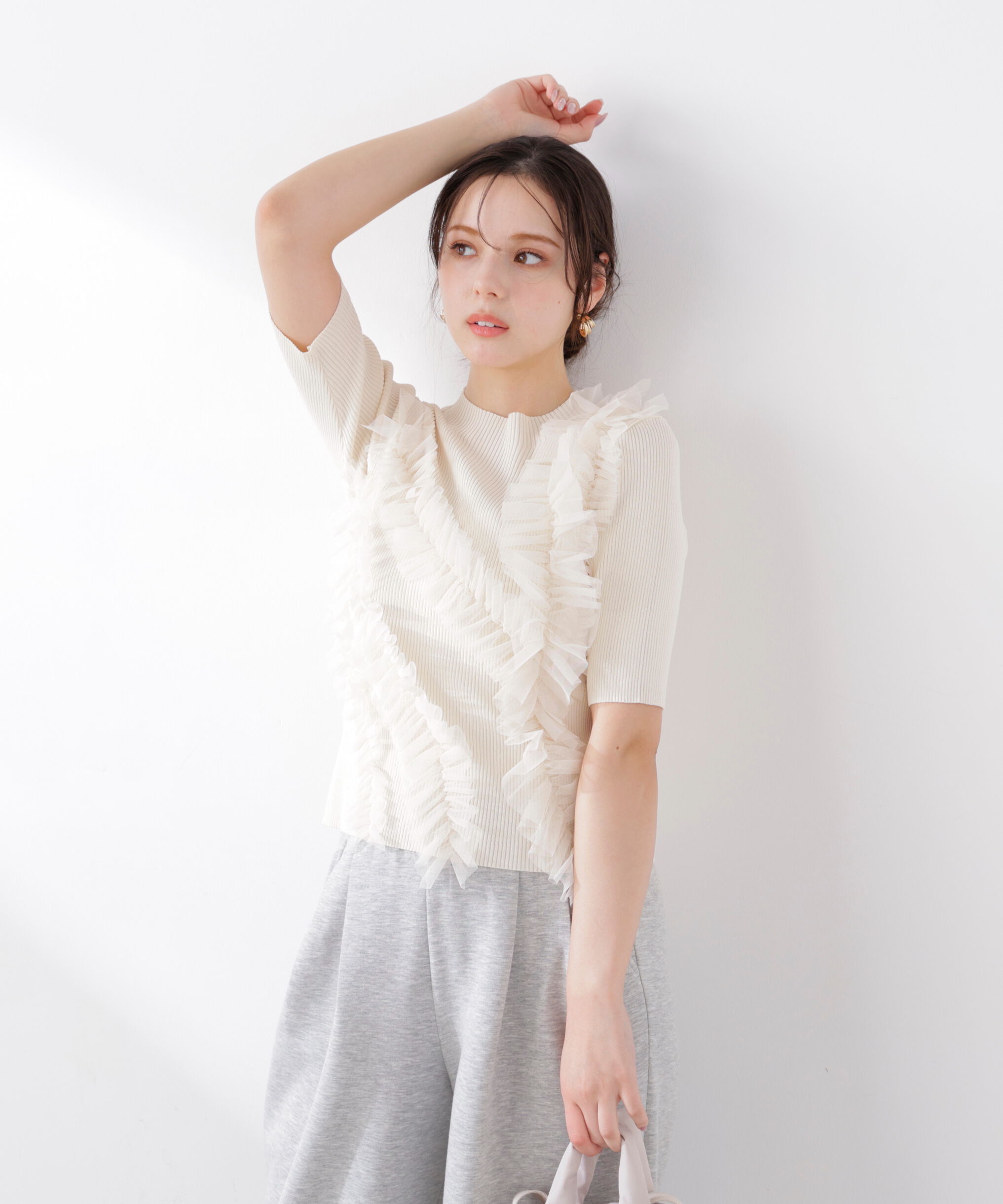 PROPORTION BODY DRESSING「チュールフリル付きニット　26SS」|ニット・セーター|