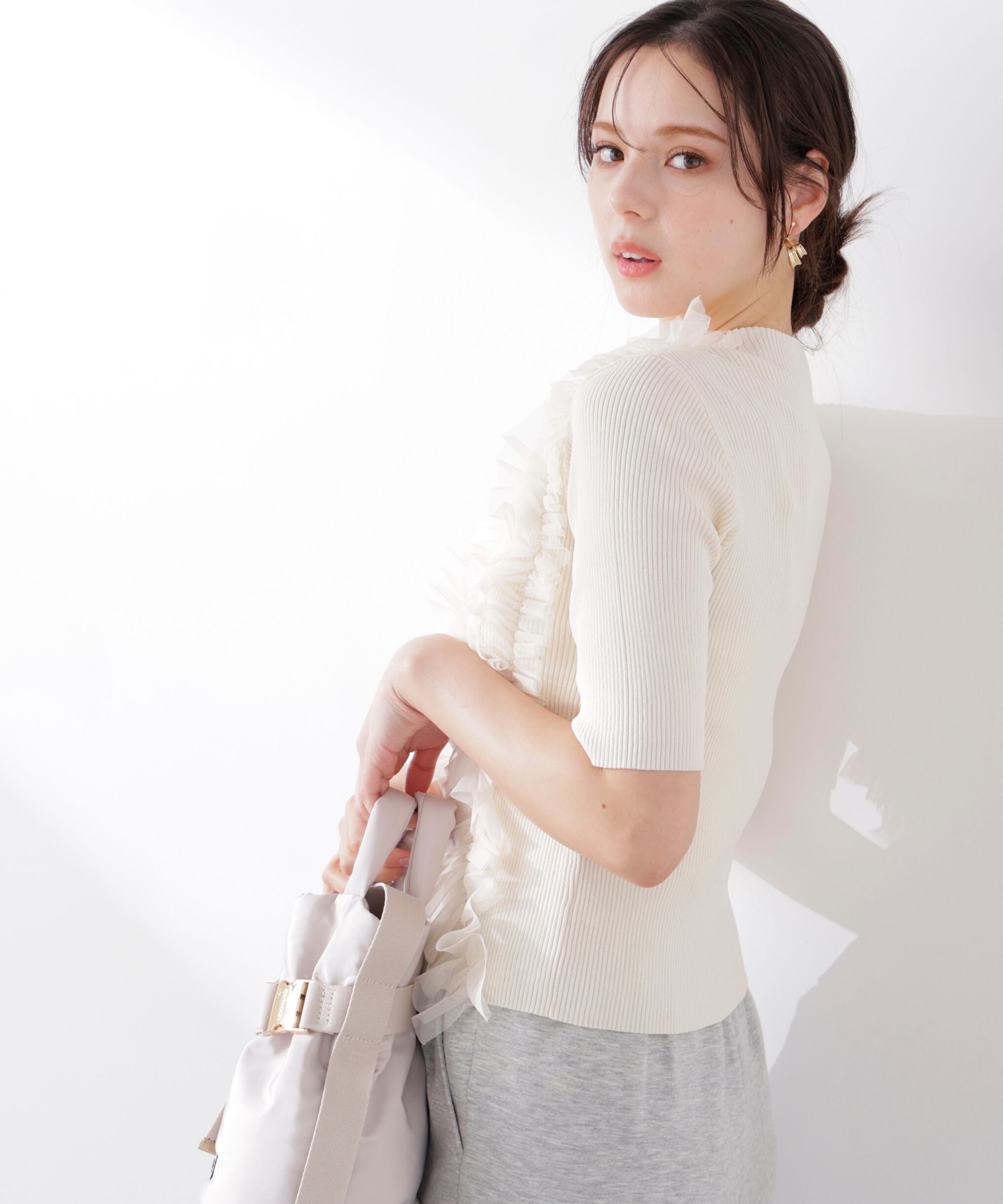 PROPORTION BODY DRESSING「チュールフリル付きニット　26SS」|ニット・セーター|