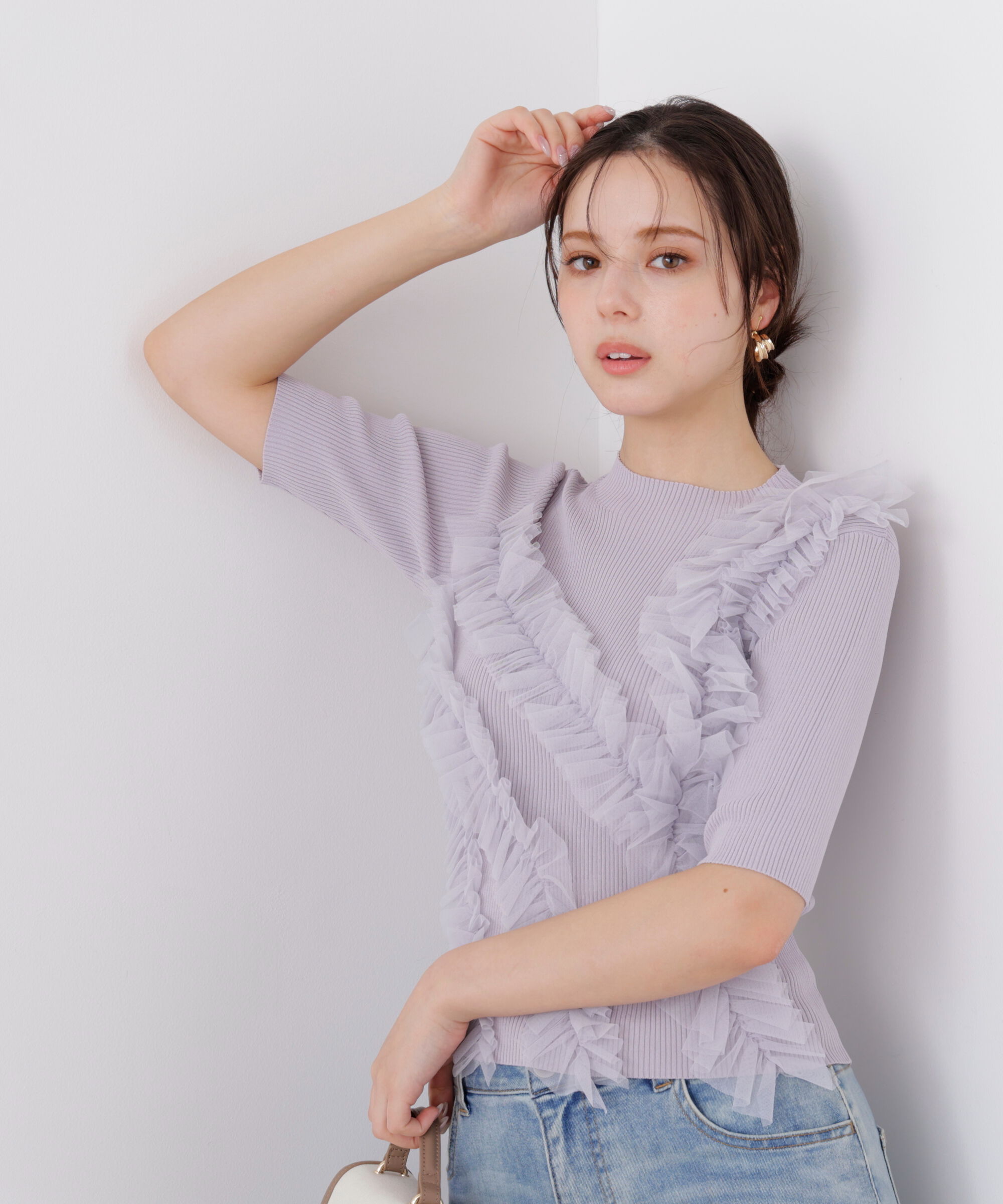 PROPORTION BODY DRESSING「チュールフリル付きニット　26SS」|ニット・セーター|