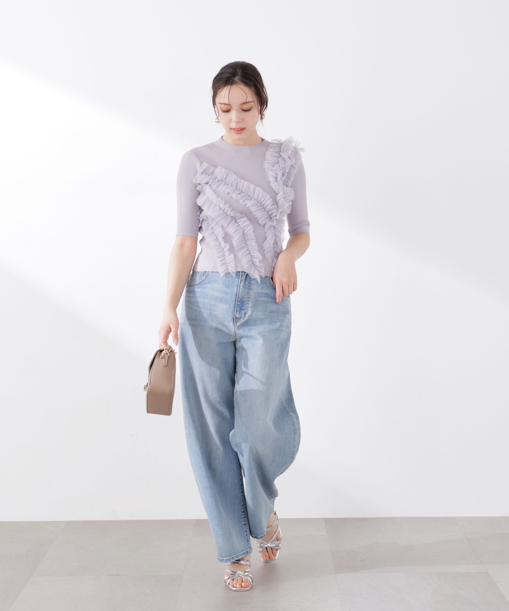 PROPORTION BODY DRESSING「チュールフリル付きニット　26SS」|ニット・セーター|