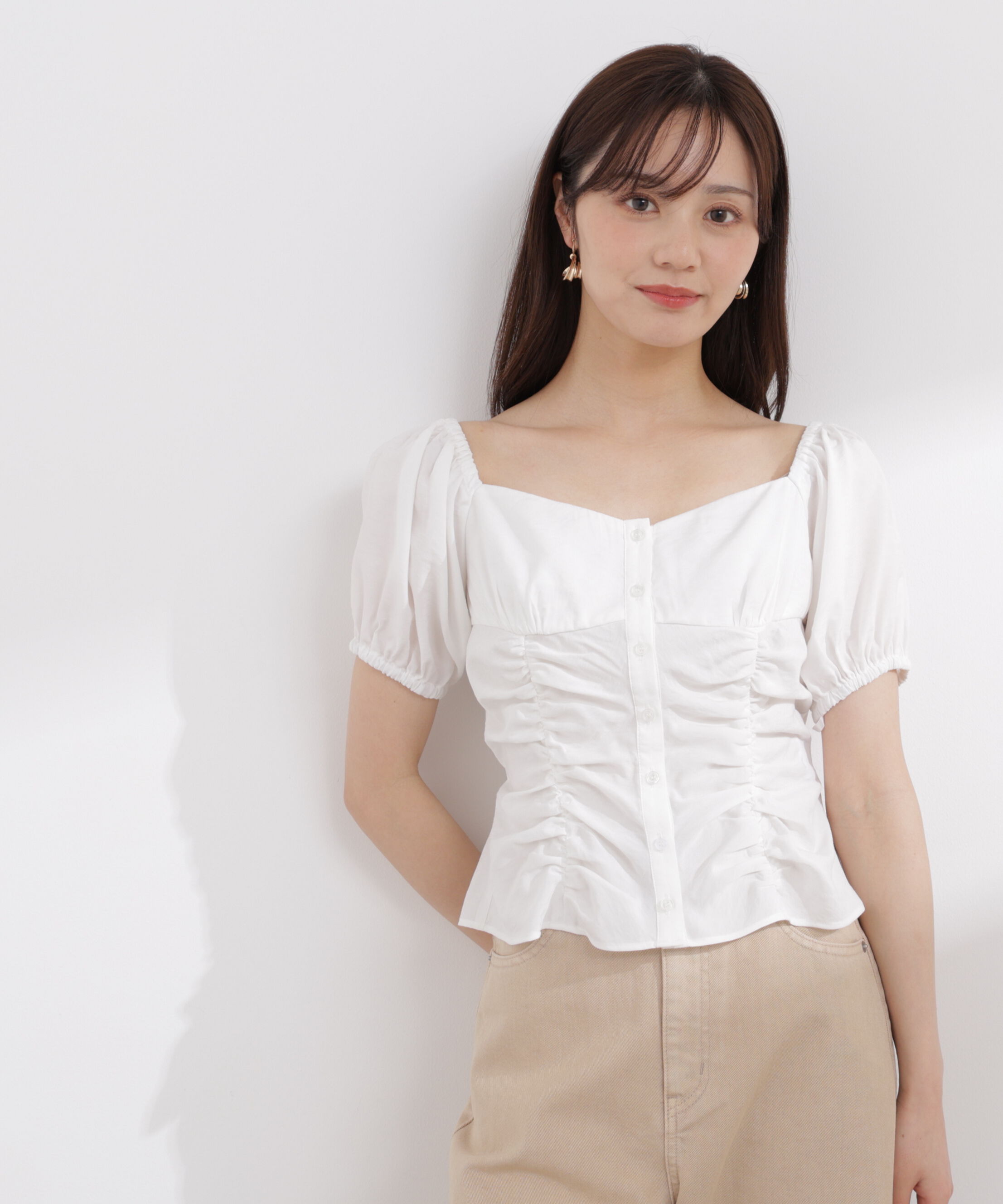 PROPORTION BODY DRESSING「〈a/mie〉パフスリーブドロストブラウス 26SS」|シャツ・ブラウス|