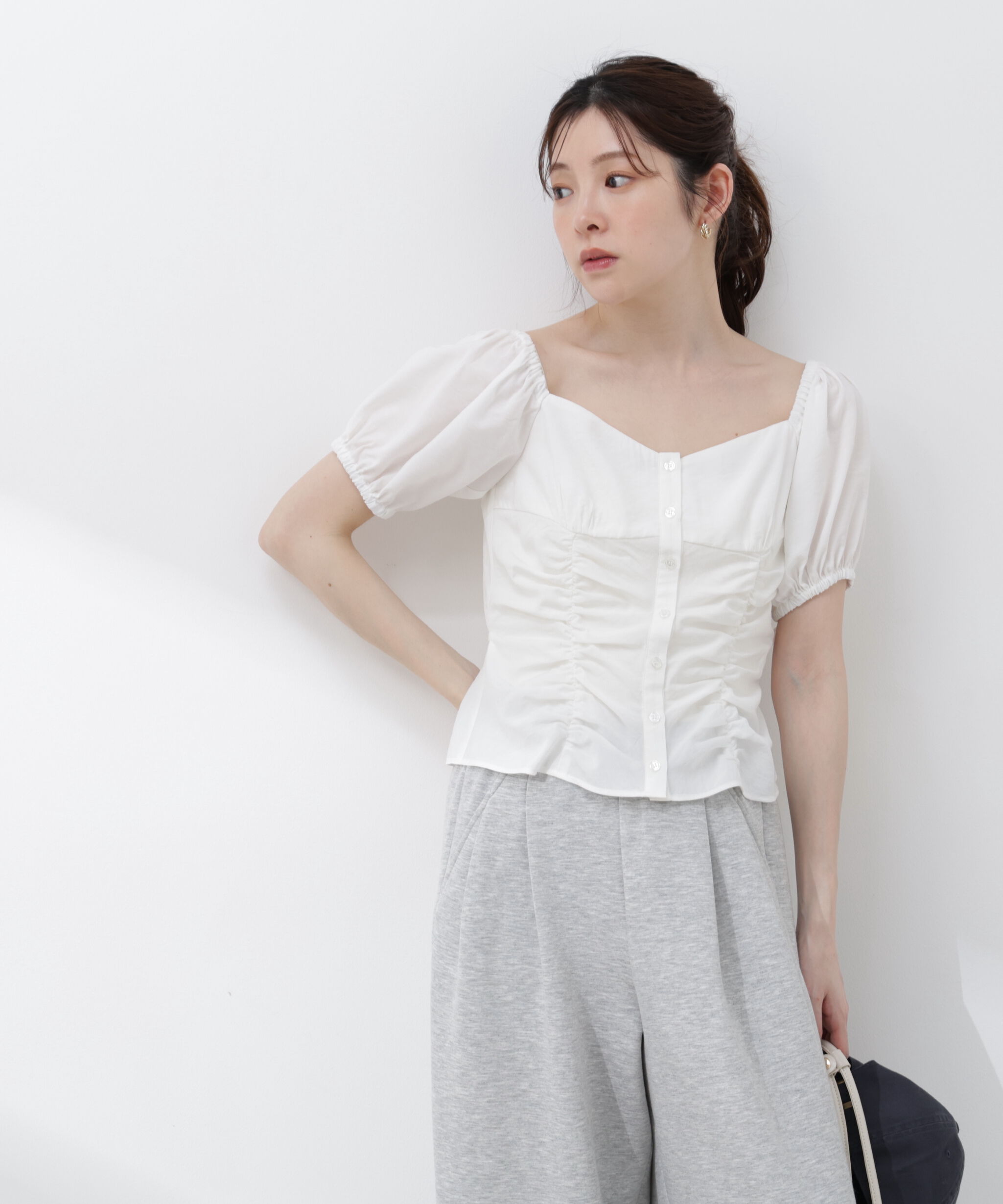 PROPORTION BODY DRESSING「〈a/mie〉パフスリーブドロストブラウス 26SS」|シャツ・ブラウス|