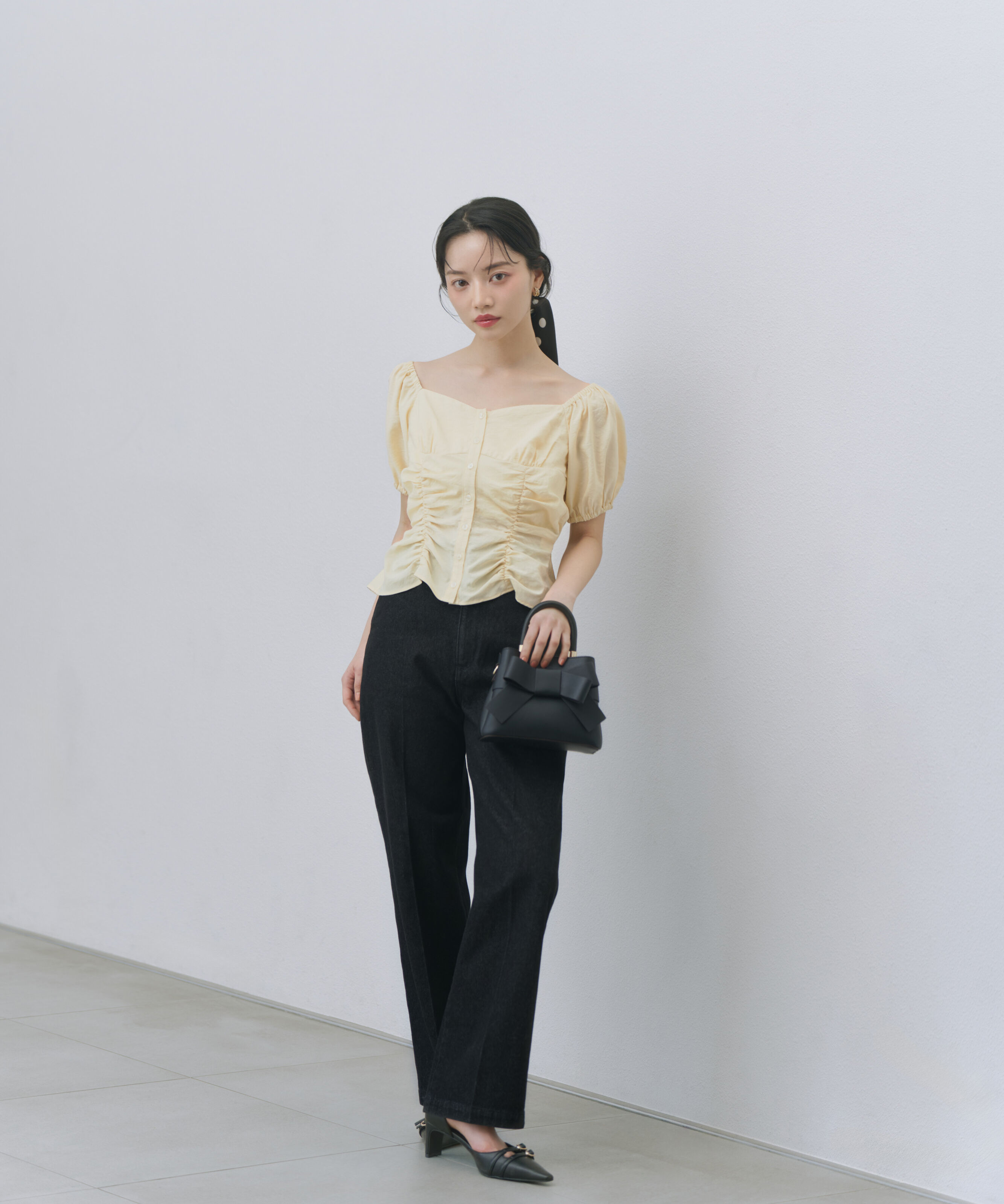 PROPORTION BODY DRESSING「〈a/mie〉パフスリーブドロストブラウス 26SS」|シャツ・ブラウス|