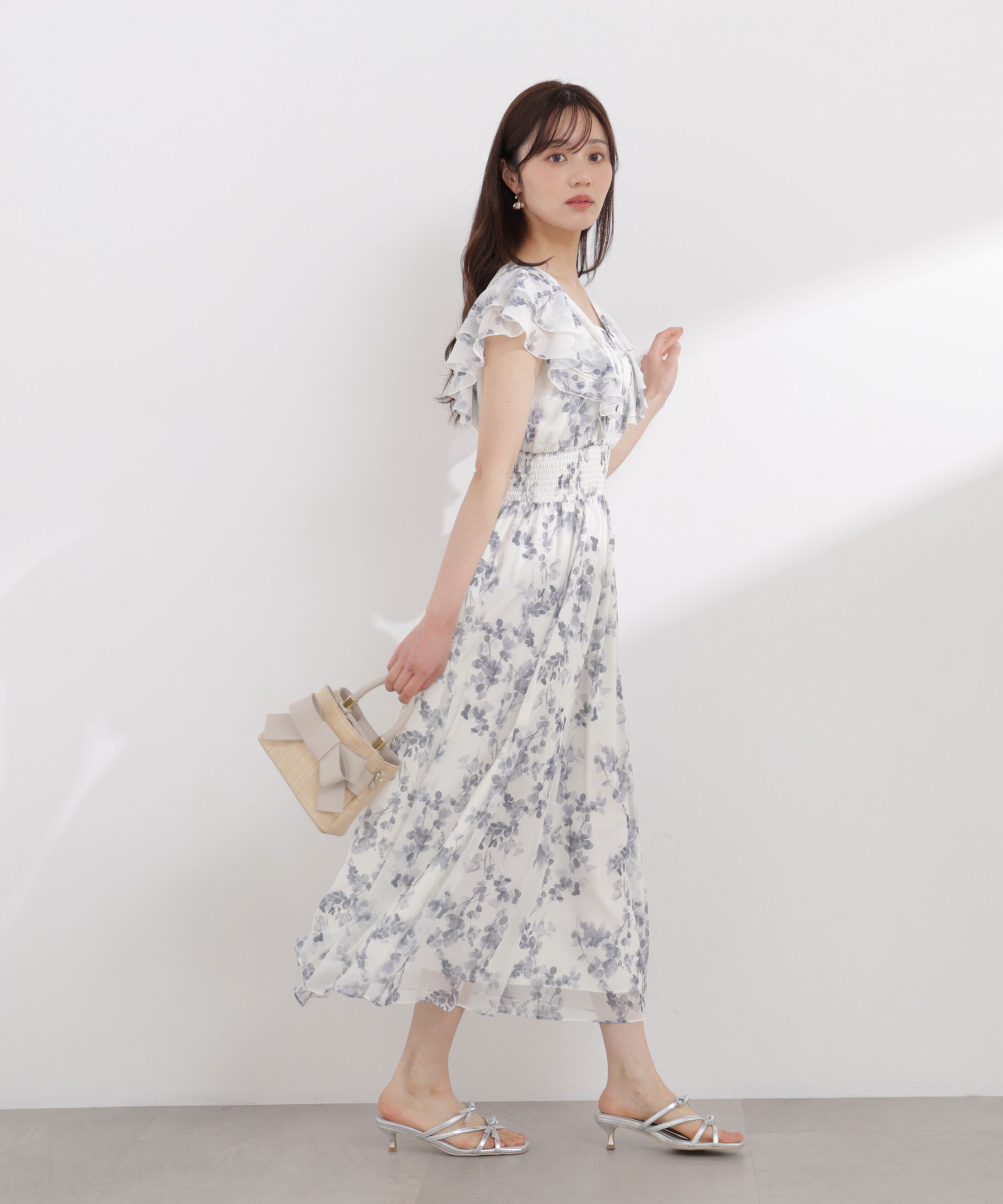 PROPORTION BODY DRESSING「ラッフル袖花柄ワンピース 26SS」|ワンピース|
