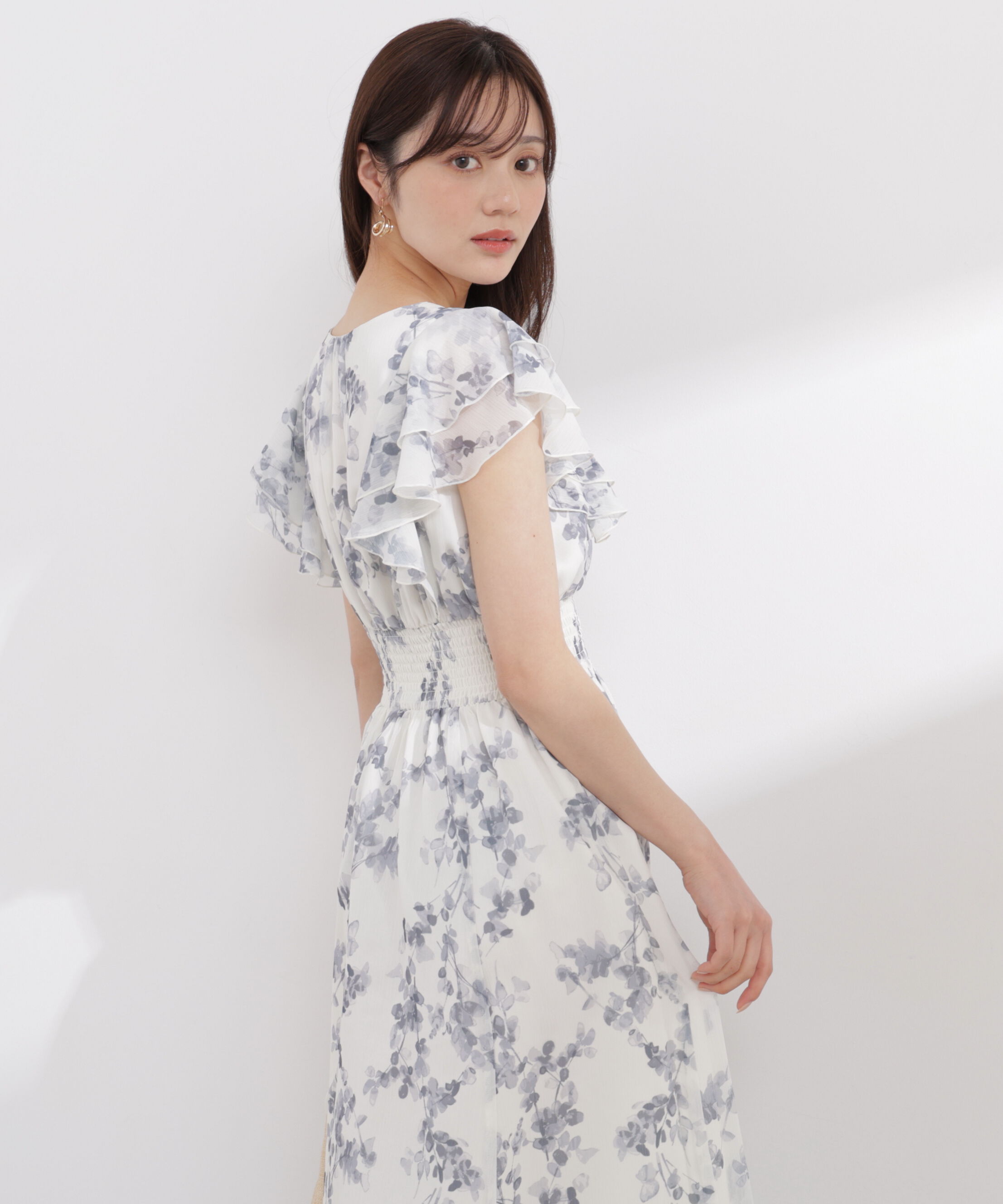 PROPORTION BODY DRESSING「ラッフル袖花柄ワンピース 26SS」|ワンピース|