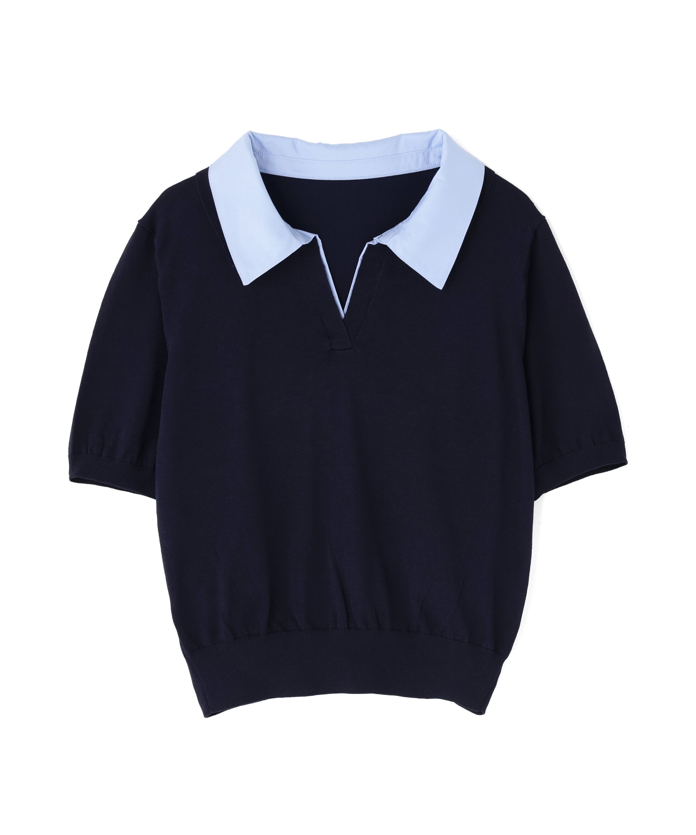 PROPORTION BODY DRESSING「〈a/mie〉レイヤード風ポロニット 26SS」|カーディガン|