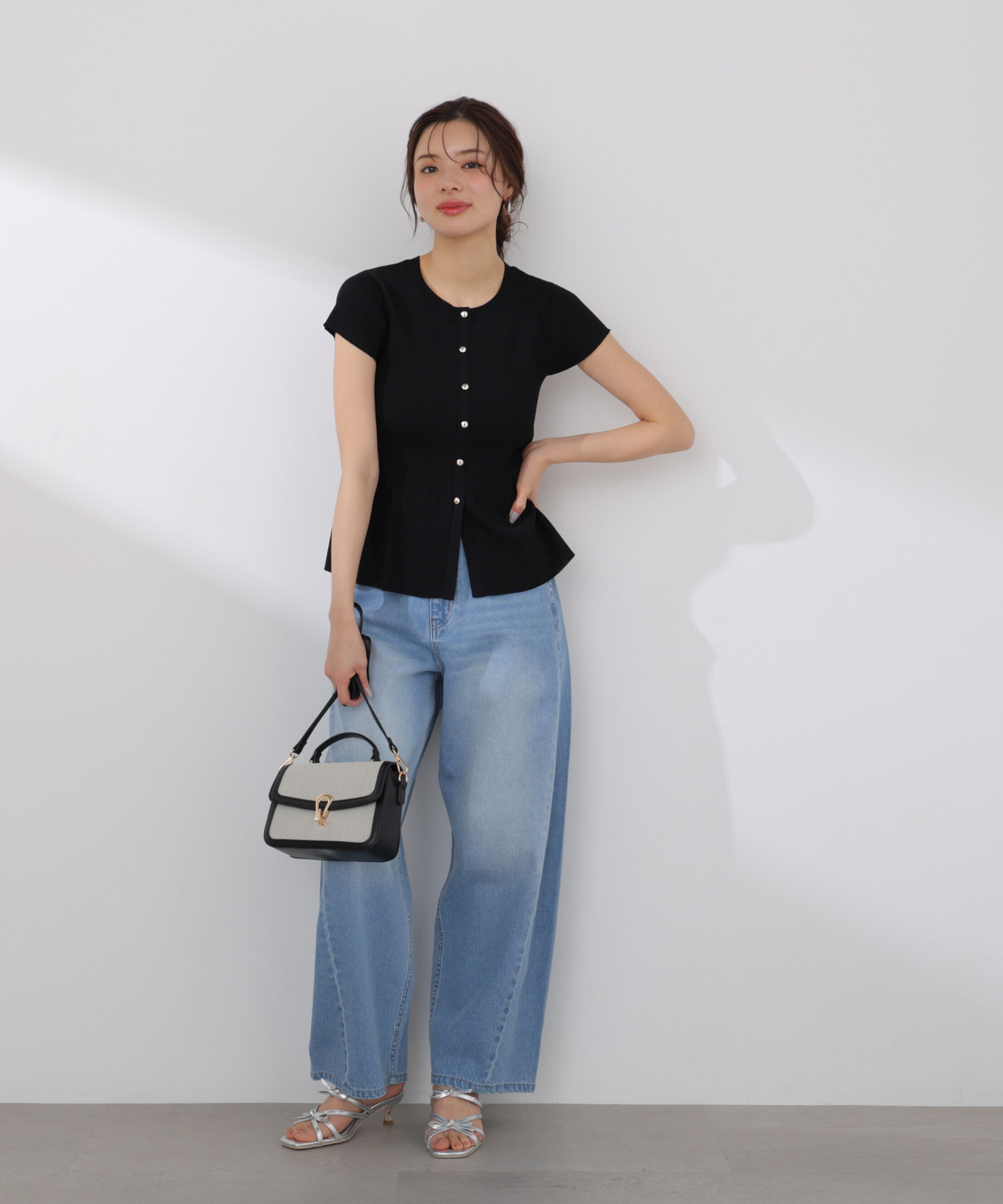 PROPORTION BODY DRESSING「ショート丈リブペプラムニット 26SS」|ニット・セーター|