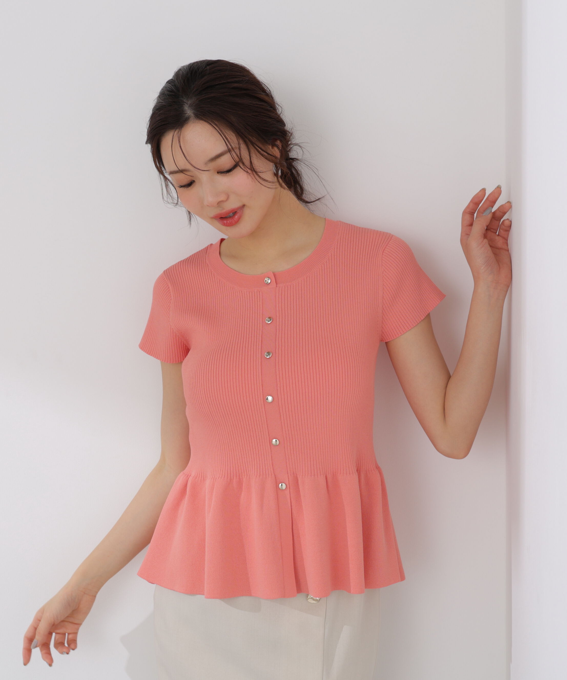 PROPORTION BODY DRESSING「ショート丈リブペプラムニット 26SS」|ニット・セーター|
