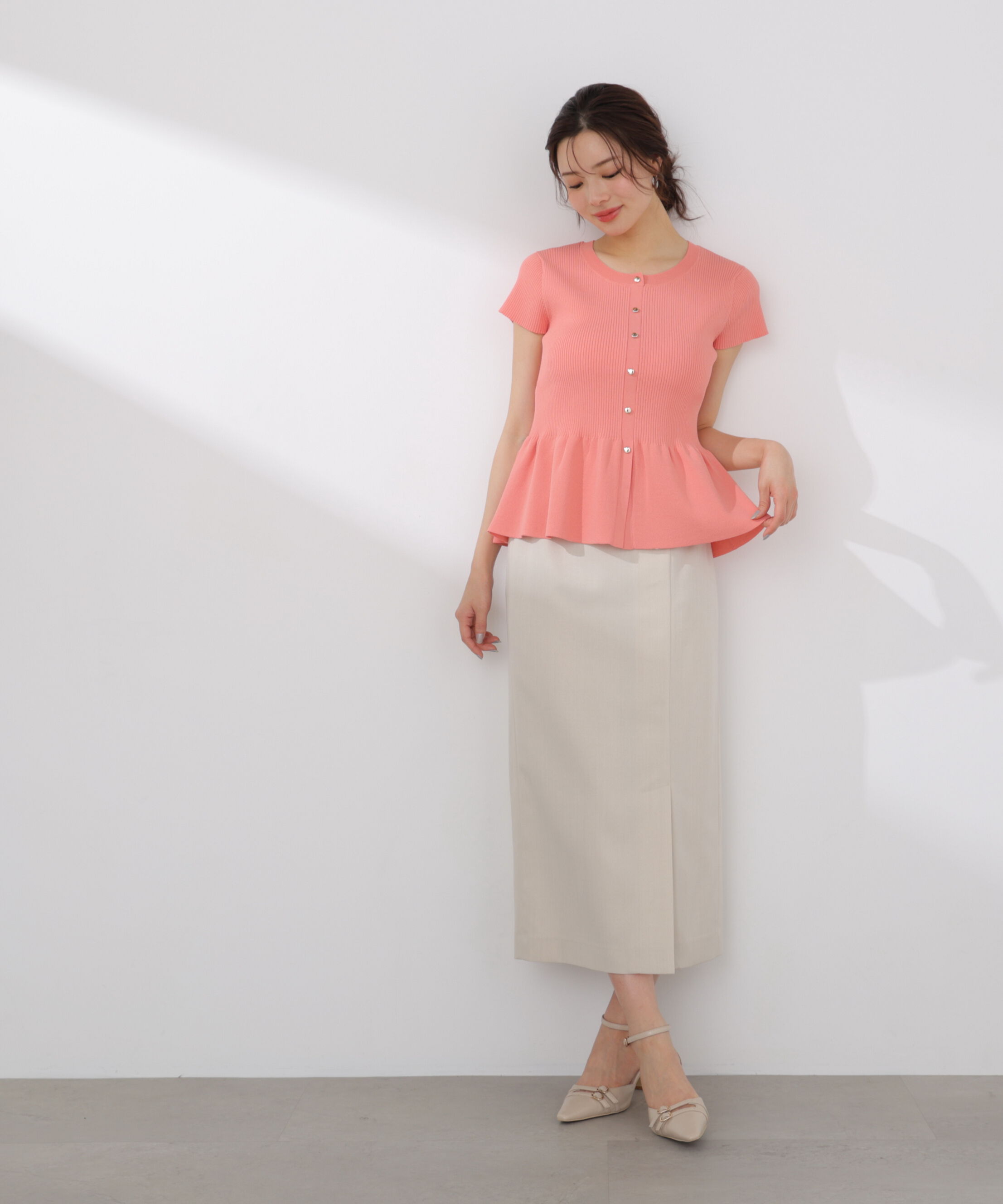 PROPORTION BODY DRESSING「ショート丈リブペプラムニット 26SS」|ニット・セーター|
