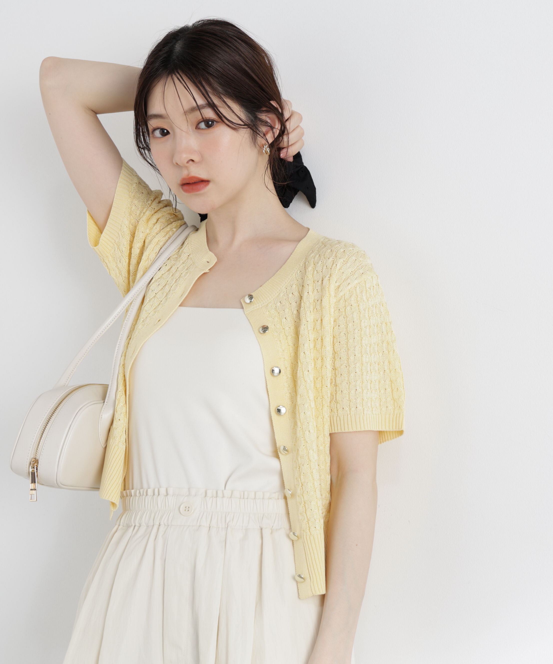 PROPORTION BODY DRESSING「〈a/mie〉シルク混サマーケーブルニット」|ニット・セーター|