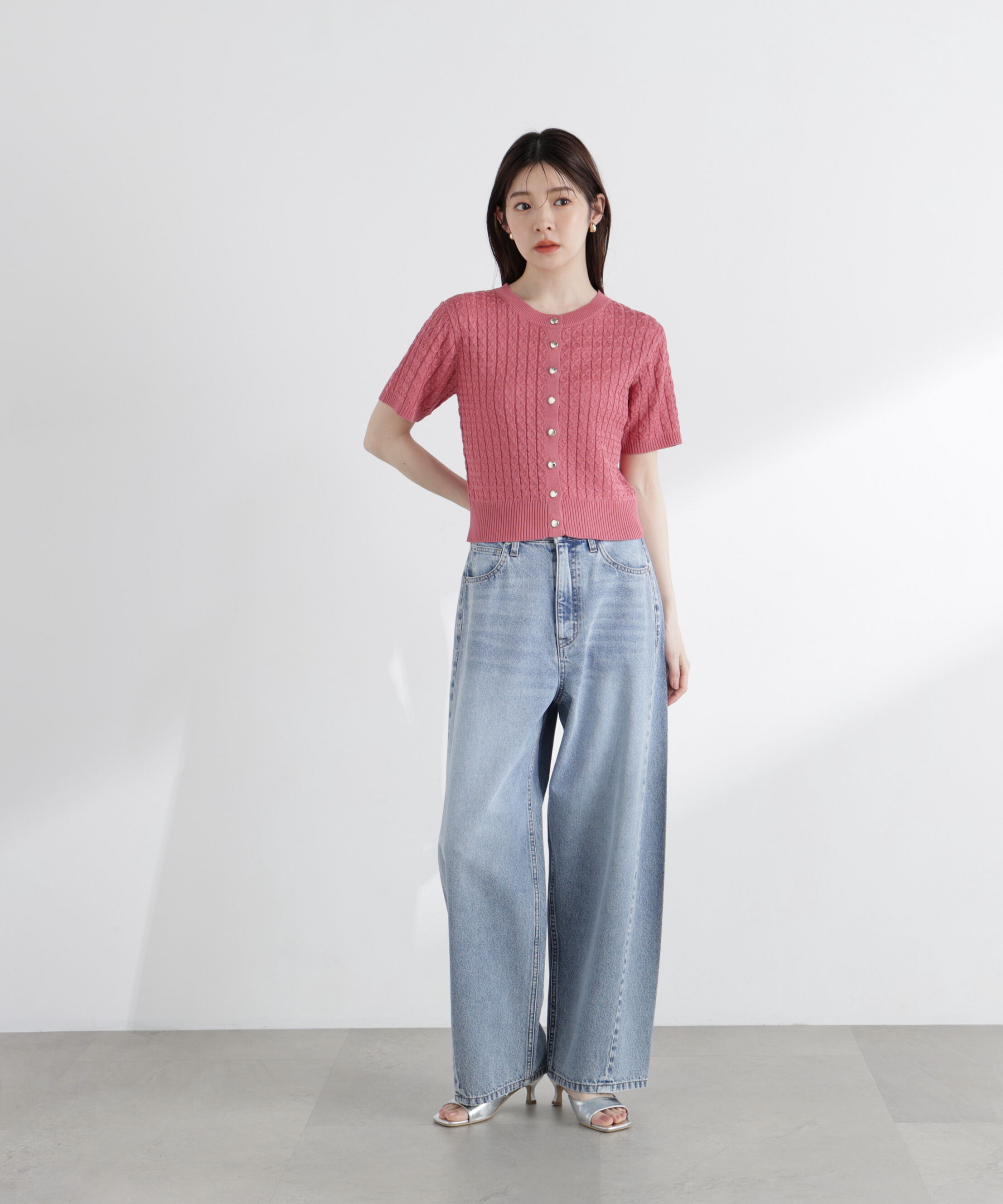 PROPORTION BODY DRESSING「〈a/mie〉シルク混サマーケーブルニット」|ニット・セーター|