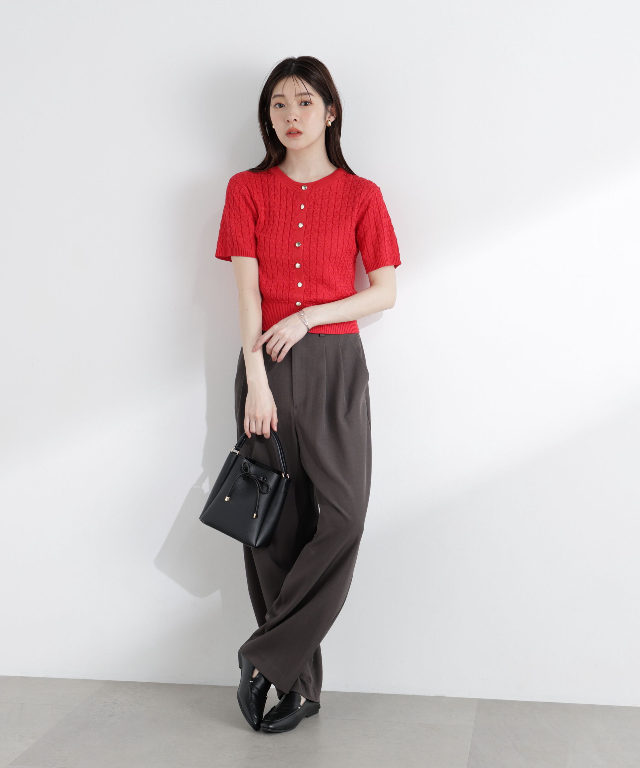 PROPORTION BODY DRESSING「〈a/mie〉シルク混サマーケーブルニット」|ニット・セーター|