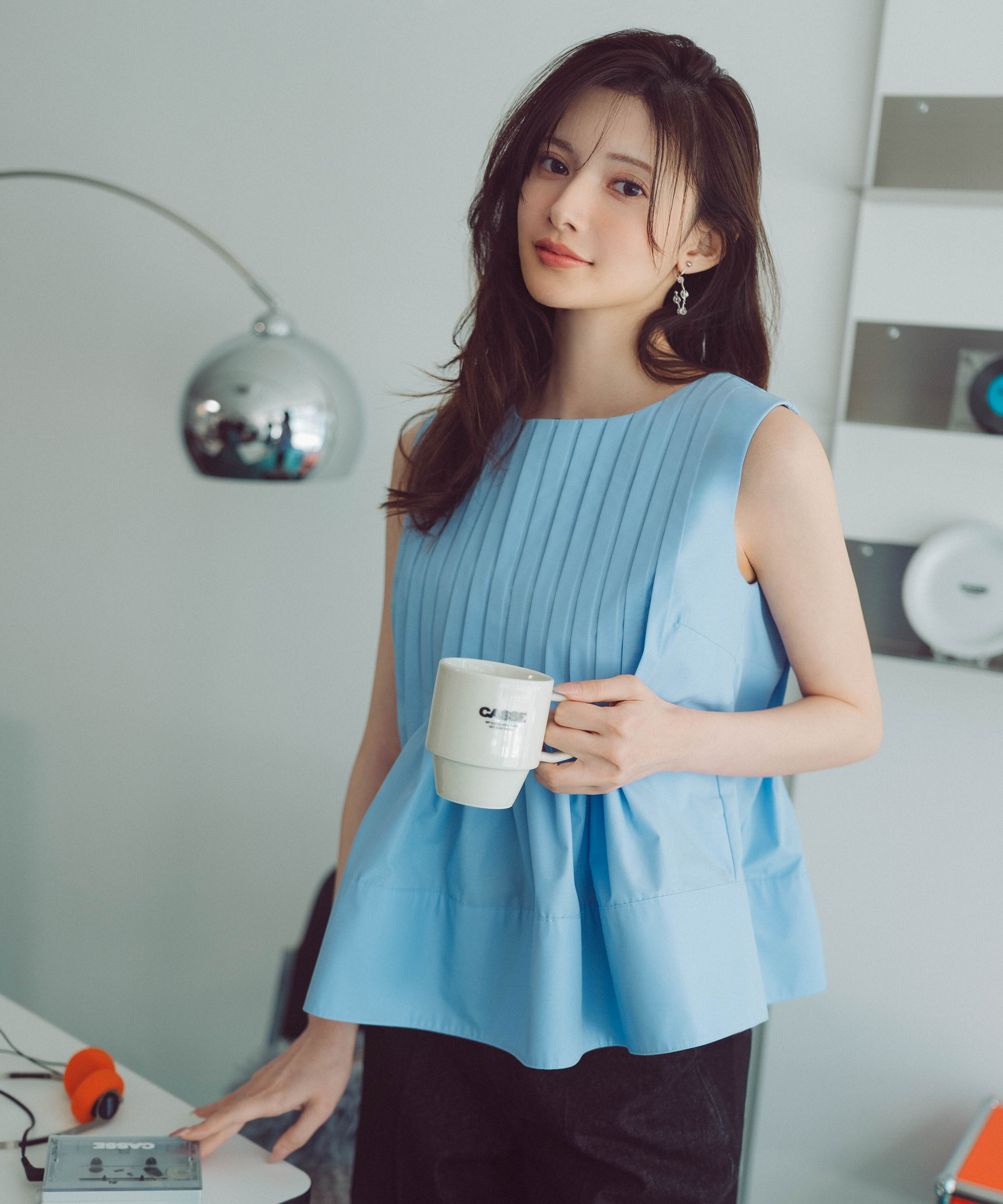 PROPORTION BODY DRESSING「〈a/mie〉ピンタックフレアーブラウス26SS」|シャツ・ブラウス|ブルー