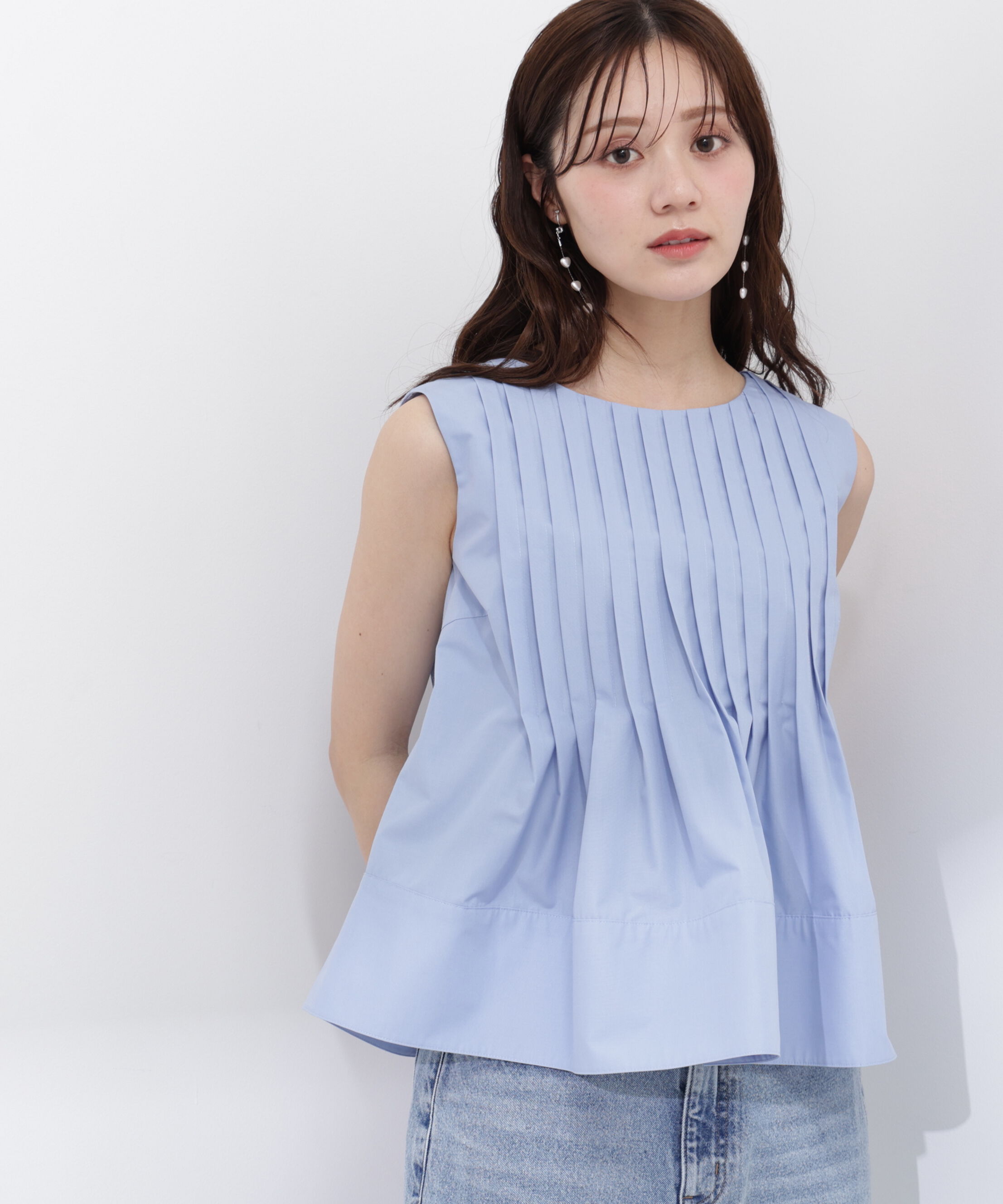 PROPORTION BODY DRESSING「〈a/mie〉ピンタックフレアーブラウス26SS」|シャツ・ブラウス|