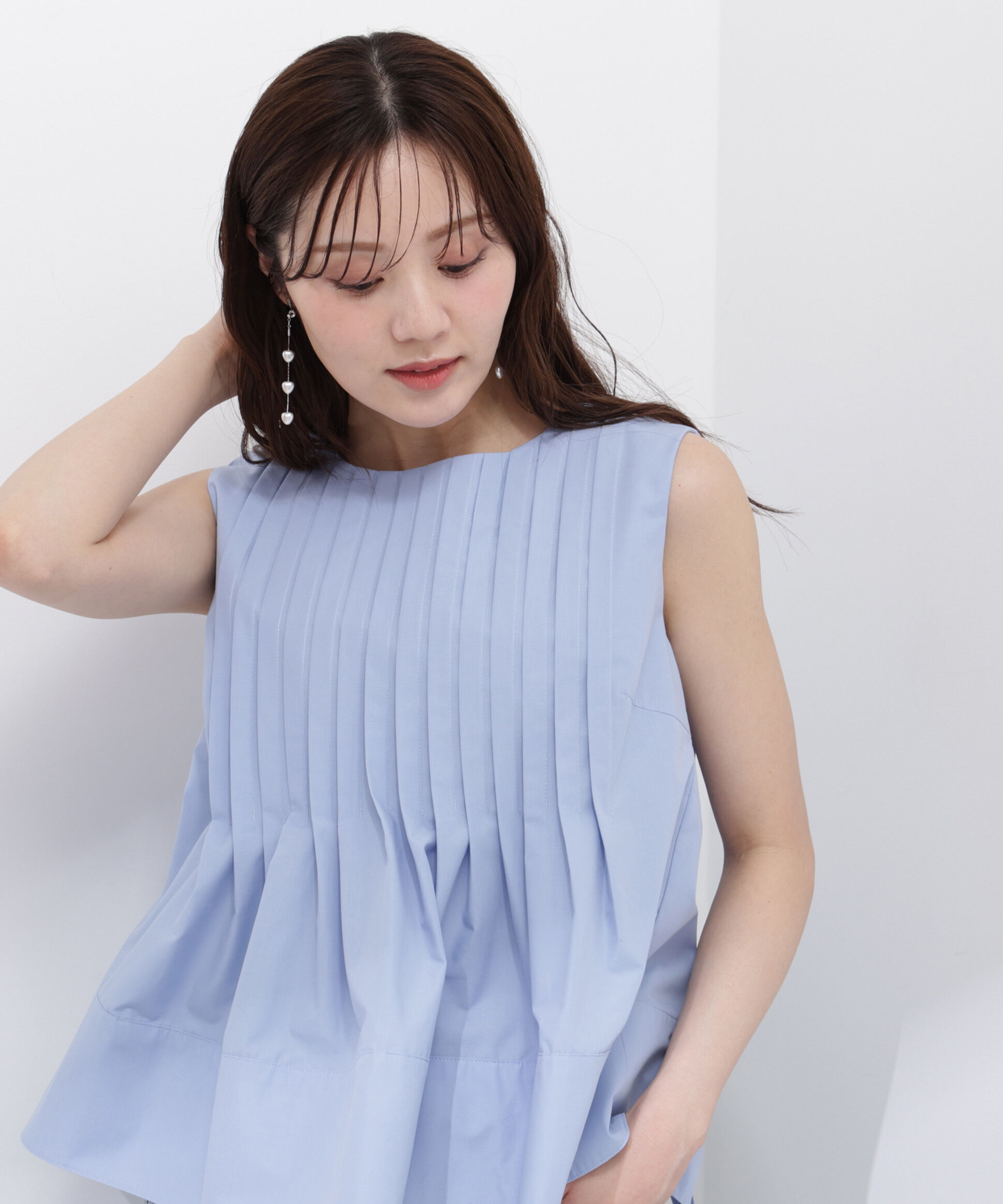 PROPORTION BODY DRESSING「〈a/mie〉ピンタックフレアーブラウス26SS」|シャツ・ブラウス|