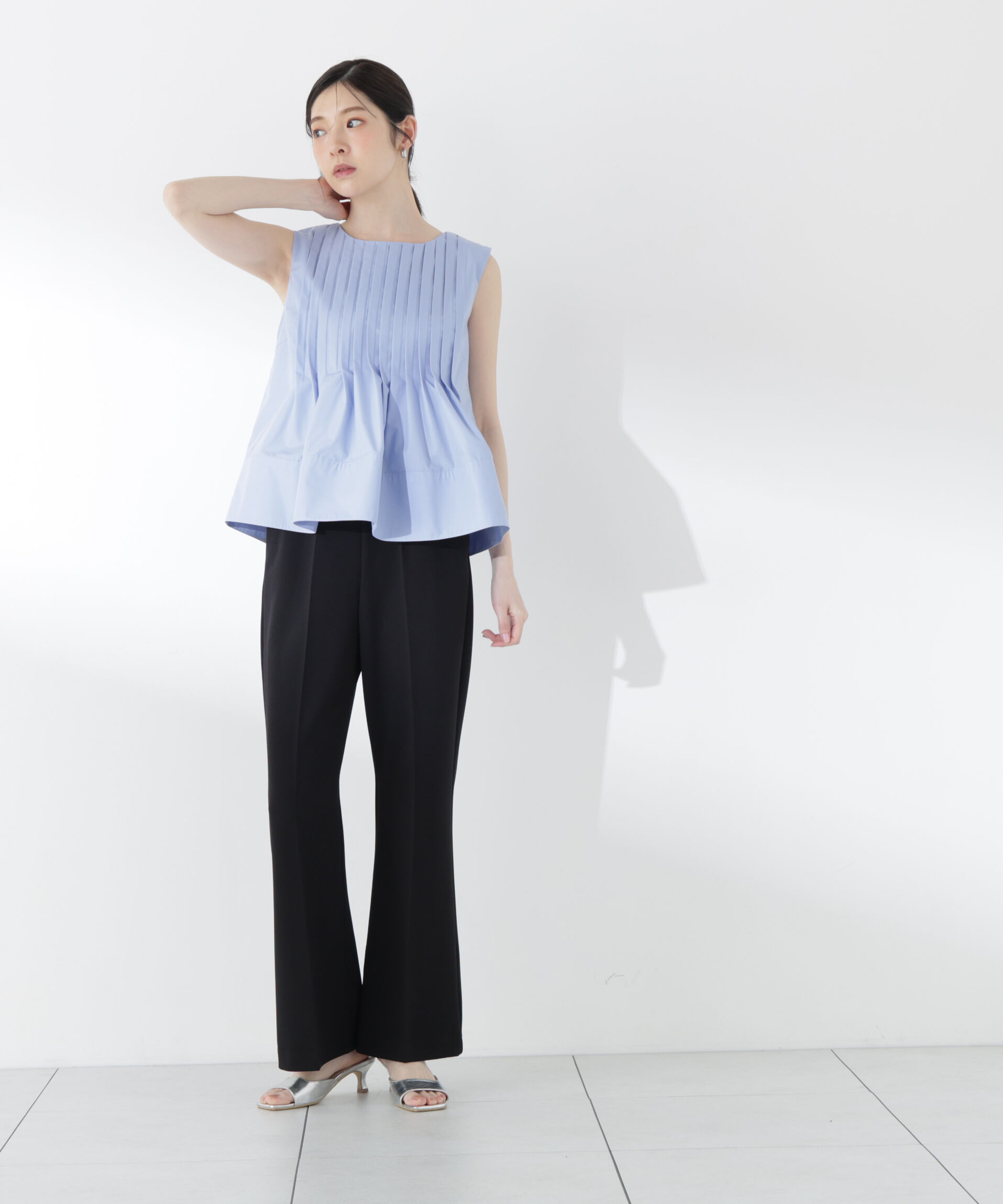 PROPORTION BODY DRESSING「〈a/mie〉ピンタックフレアーブラウス26SS」|シャツ・ブラウス|