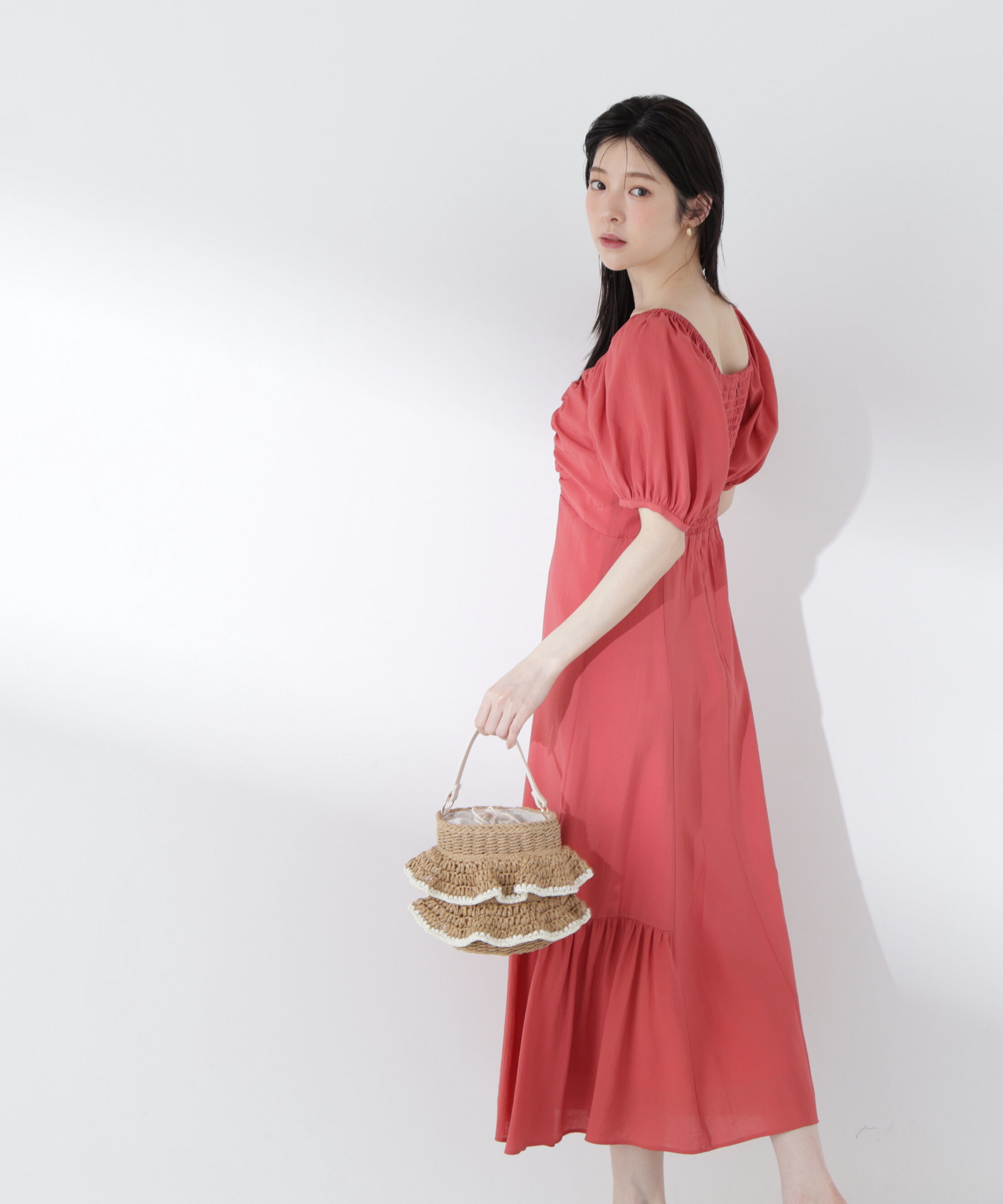 PROPORTION BODY DRESSING「フロントギャザーパフスリーブワンピース26SS」|ワンピース|