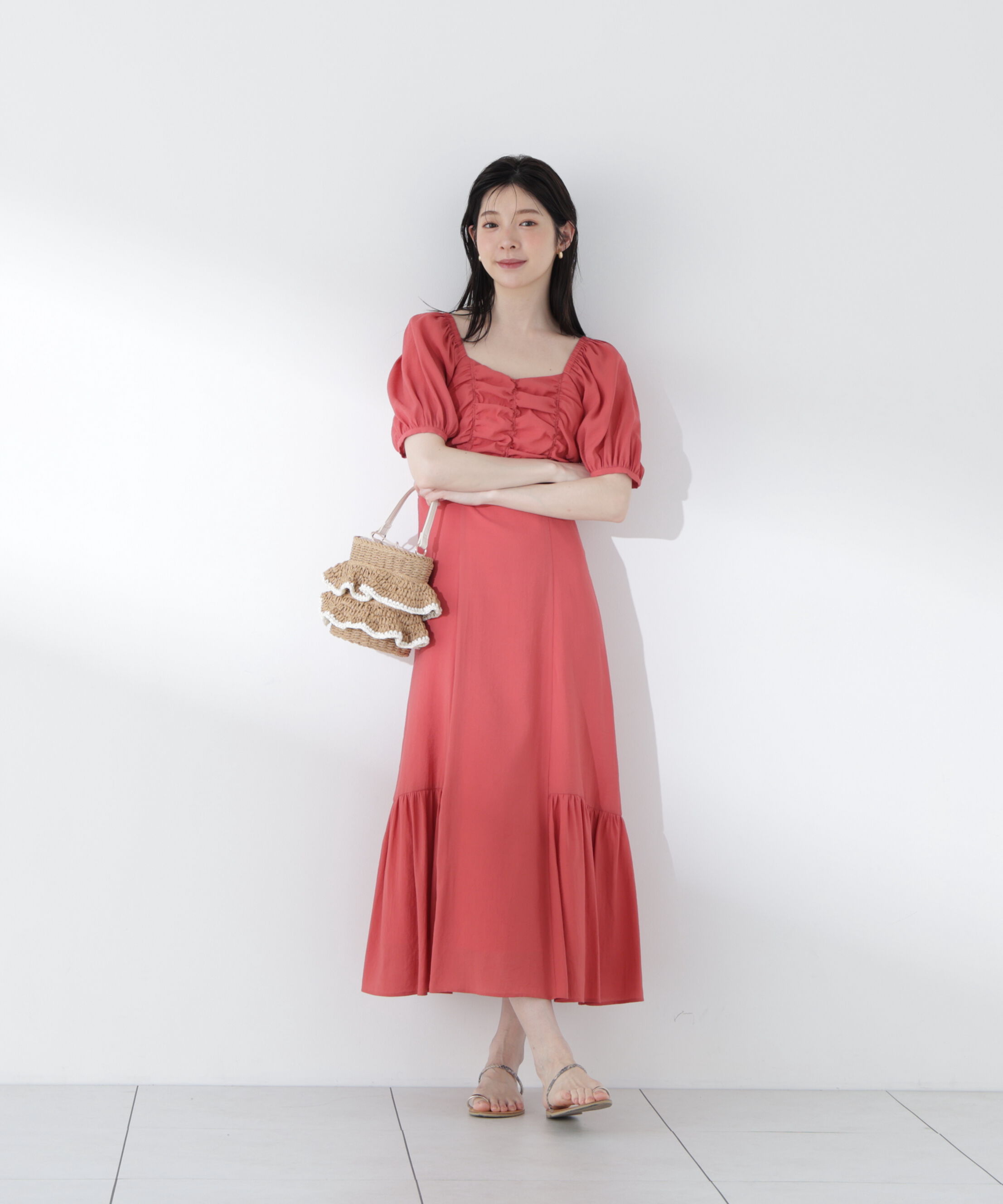PROPORTION BODY DRESSING「フロントギャザーパフスリーブワンピース26SS」|ワンピース|