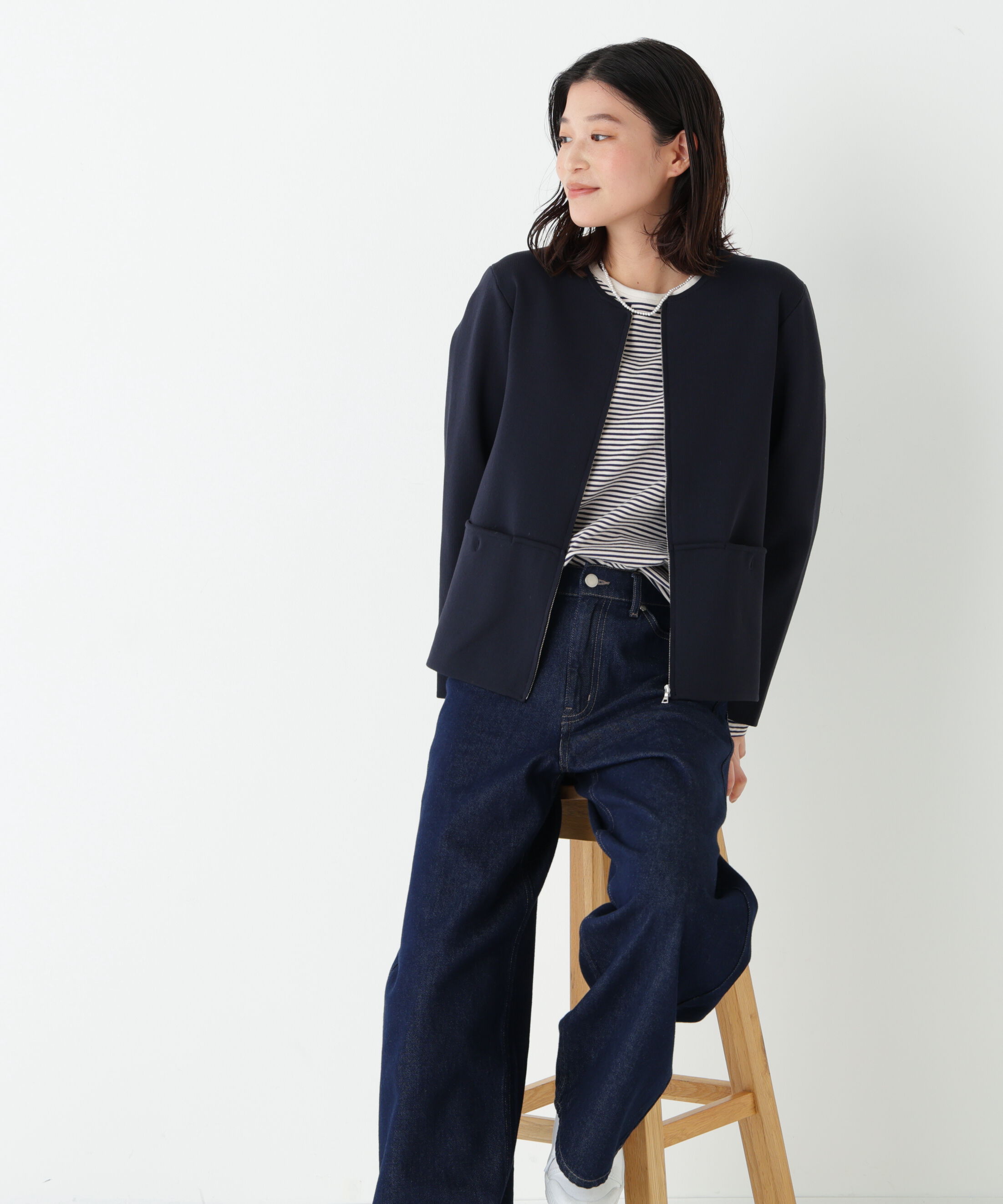  「◆《ウォッシャブル》コットンスムースジップアップジャケット」|その他|