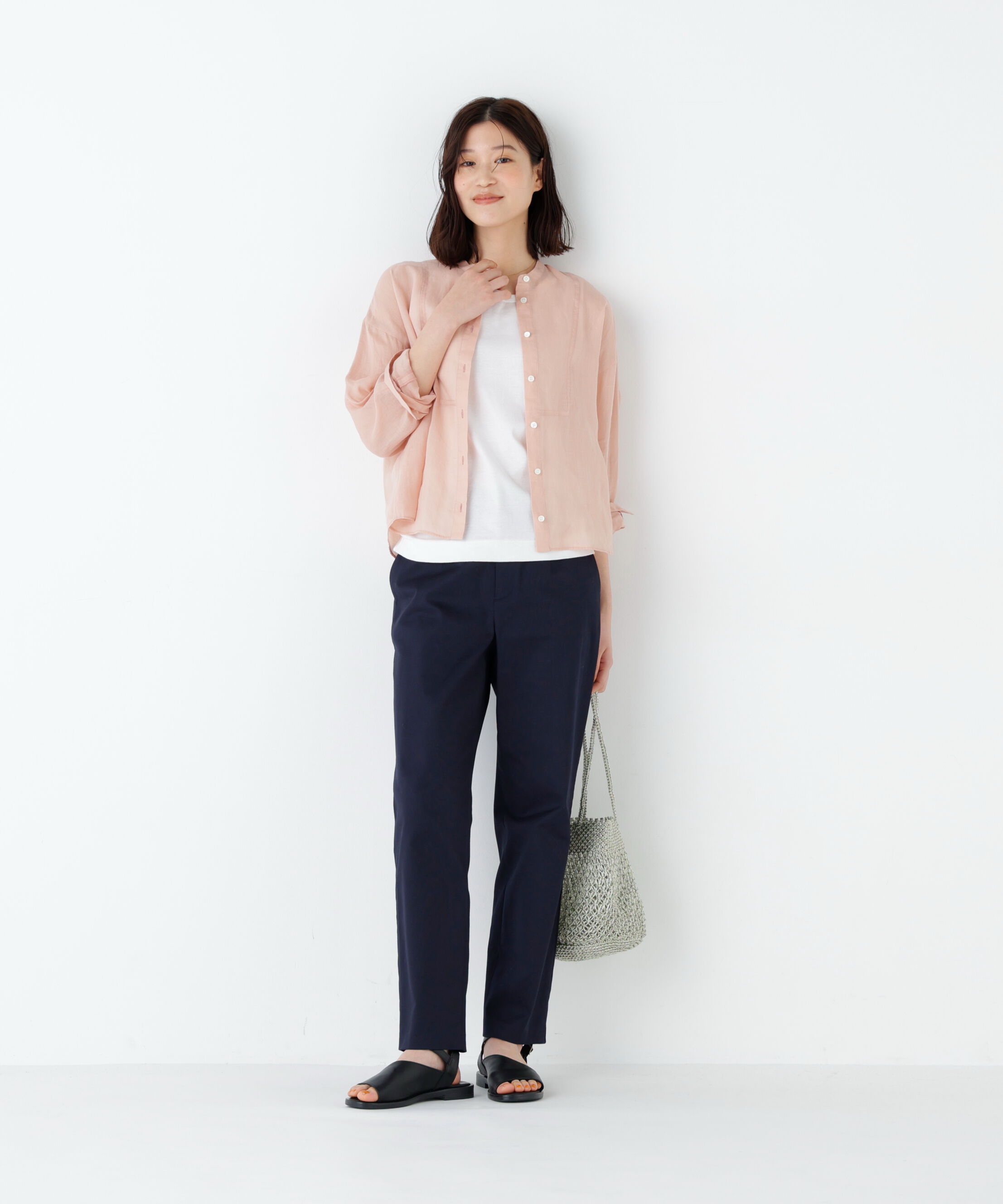  「《名品 / ストレッチ素材》ピケストレッチ細身ストレートパンツ」|その他|