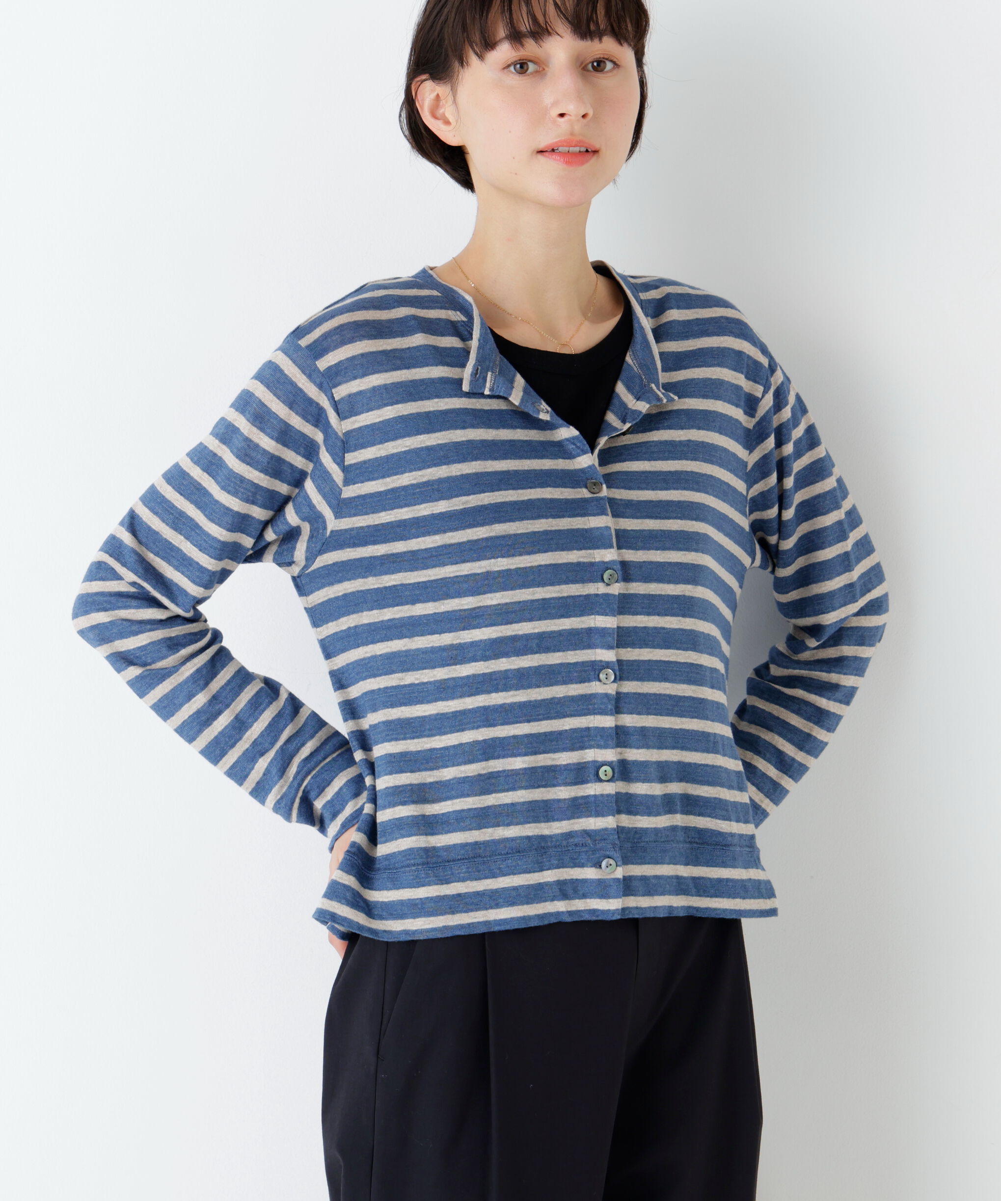  「《洗える / リネン100%》リネン天竺カーディガン」|Tシャツ・カットソー|ブルーボーダ 3