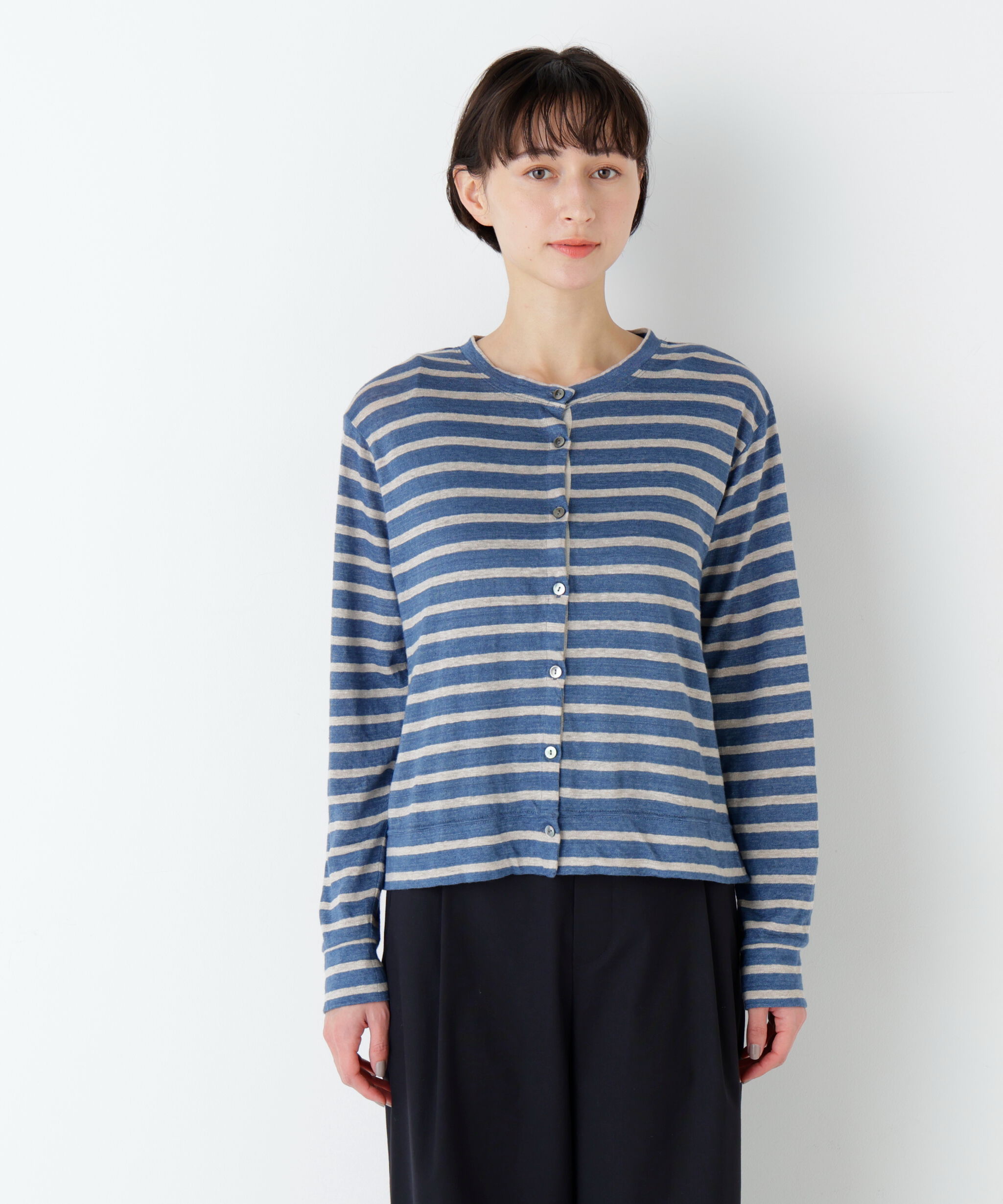  「《洗える / リネン100%》リネン天竺カーディガン」|Tシャツ・カットソー|