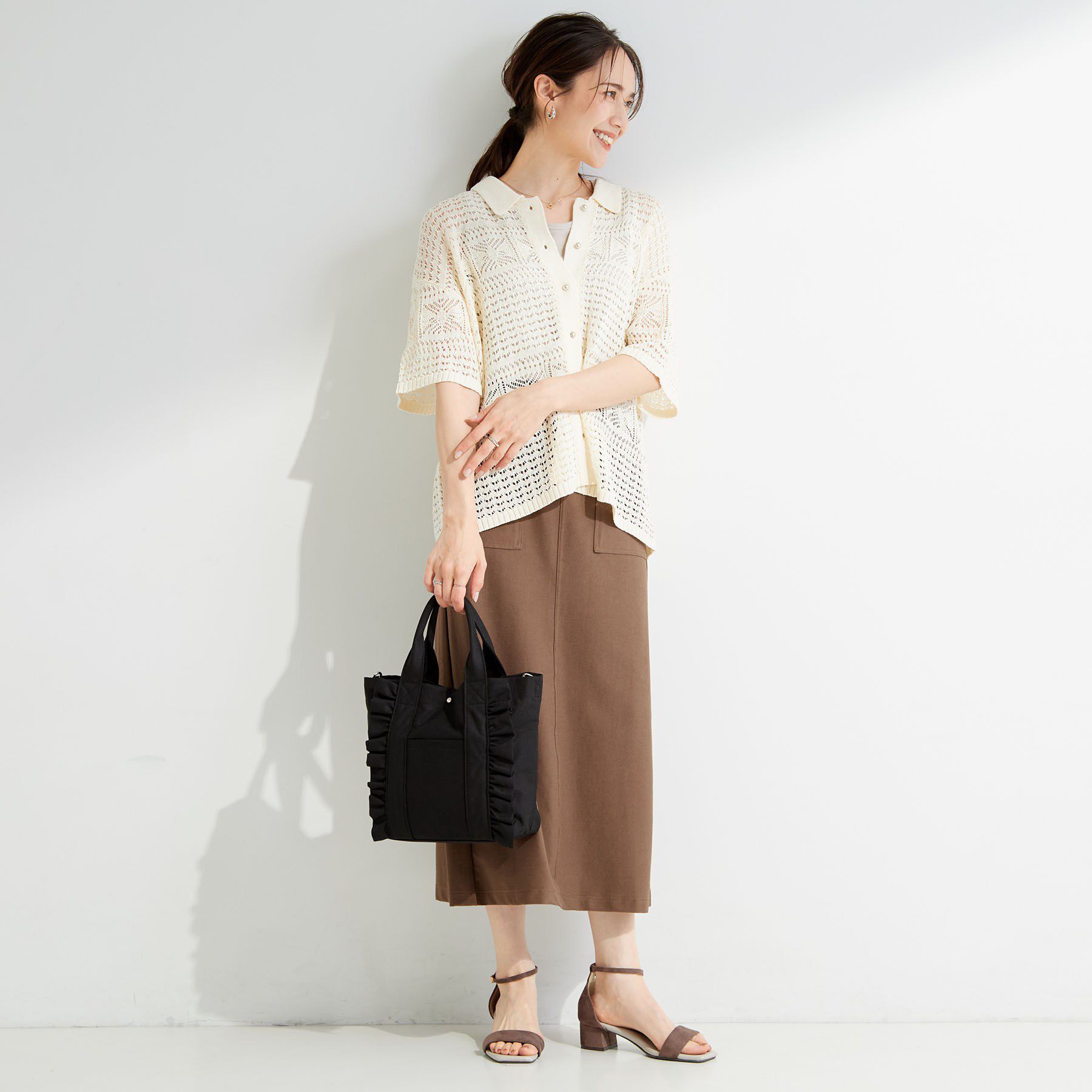 SHOO･LA･RUE「【2WAY】キャンバスフリルトートバッグ」|トートバッグ|