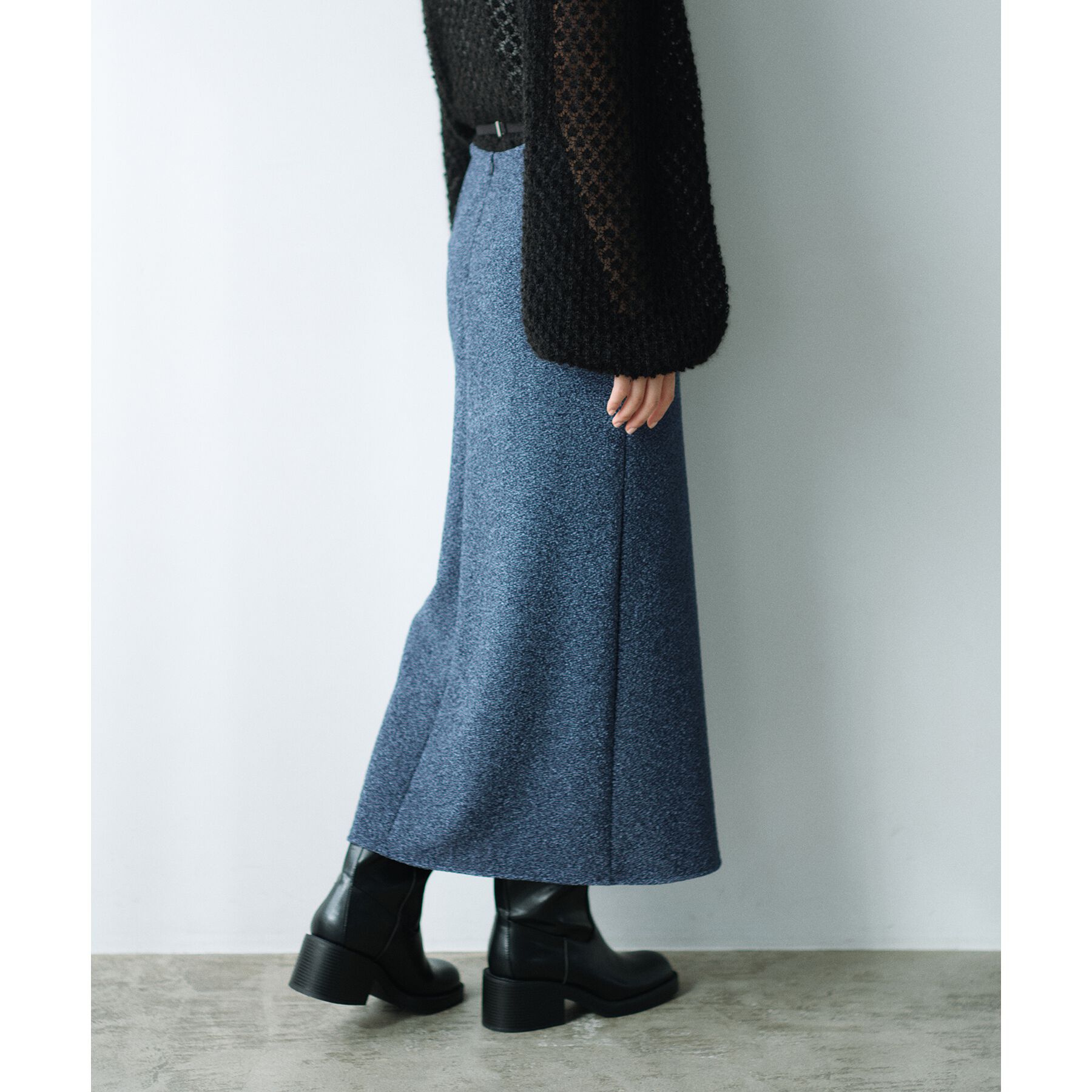 CODE A「lame skirt」|スカート|ブルー(093)