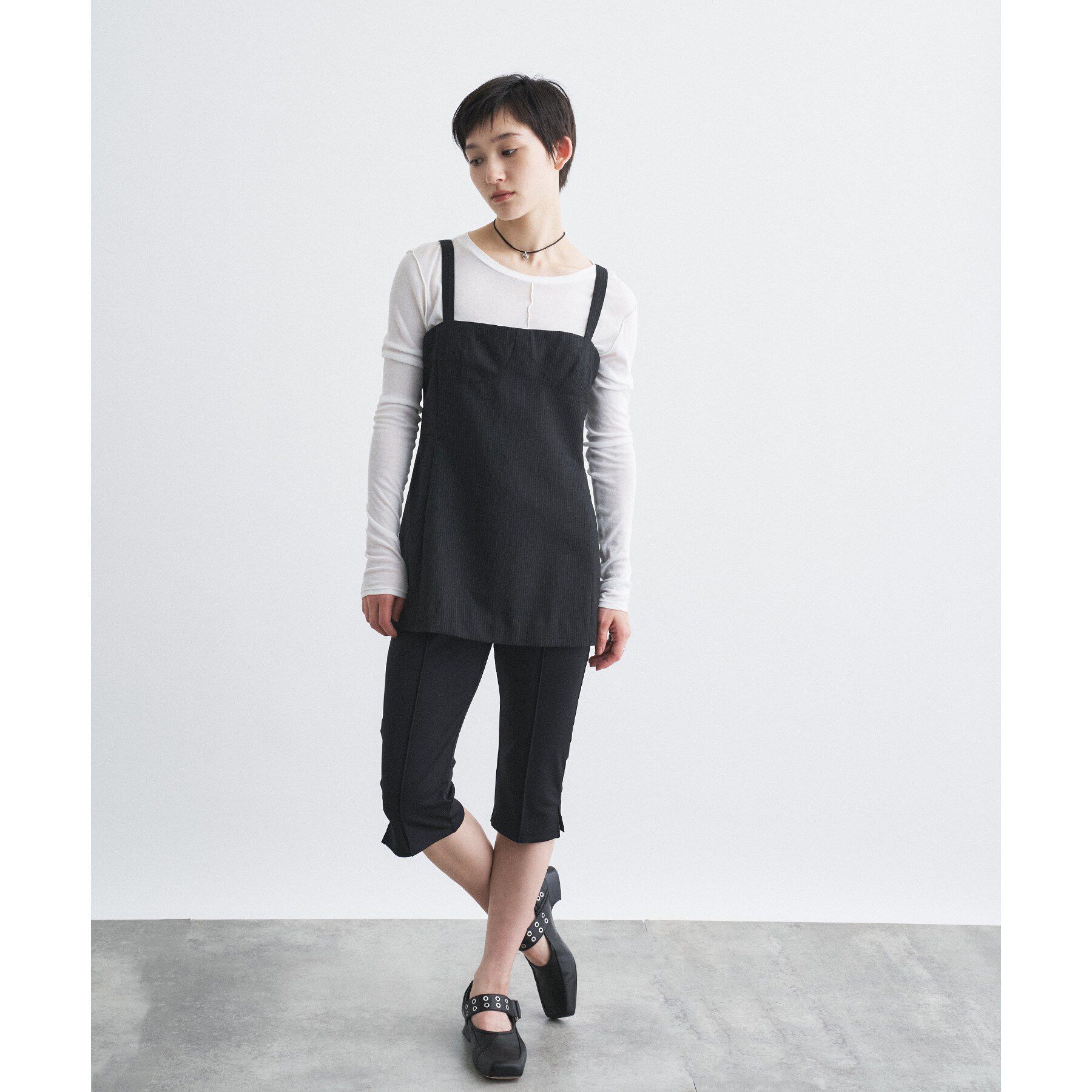 CODE A「corset stripe camisole」|キャミソール|