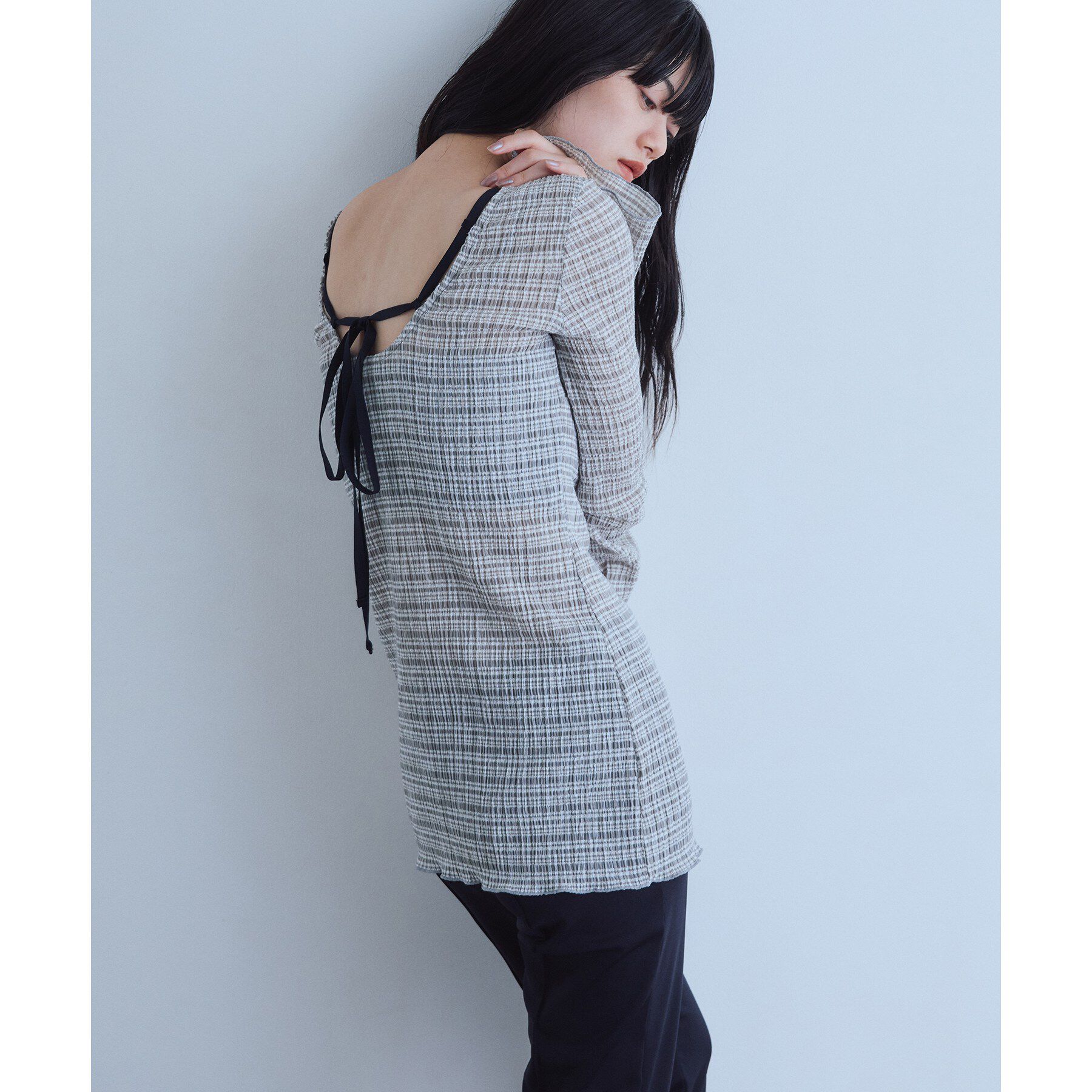CODE A「open back check tunic」|Tシャツ・カットソー|