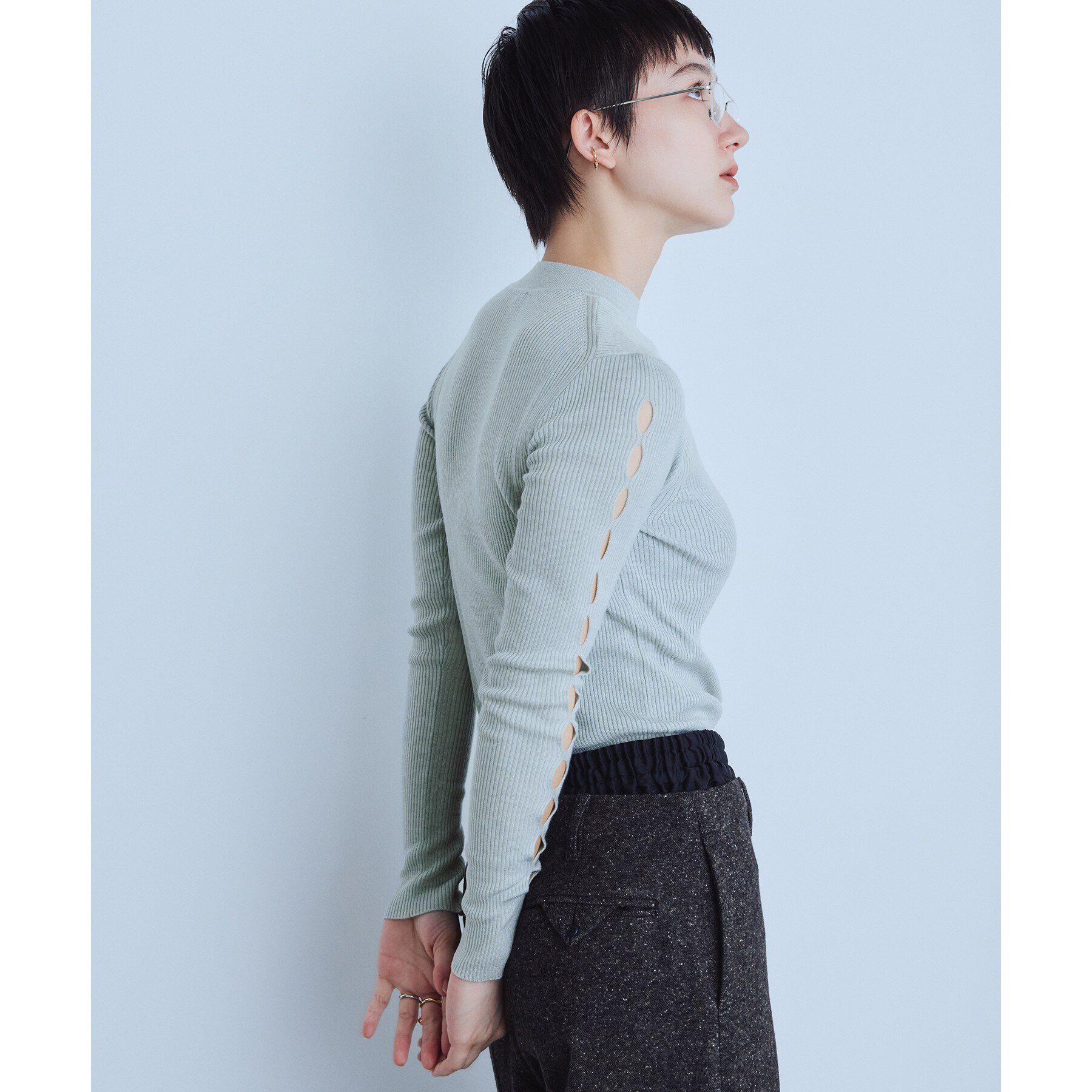 CODE A「cut－out sleeve knit top」|ニット・セーター|