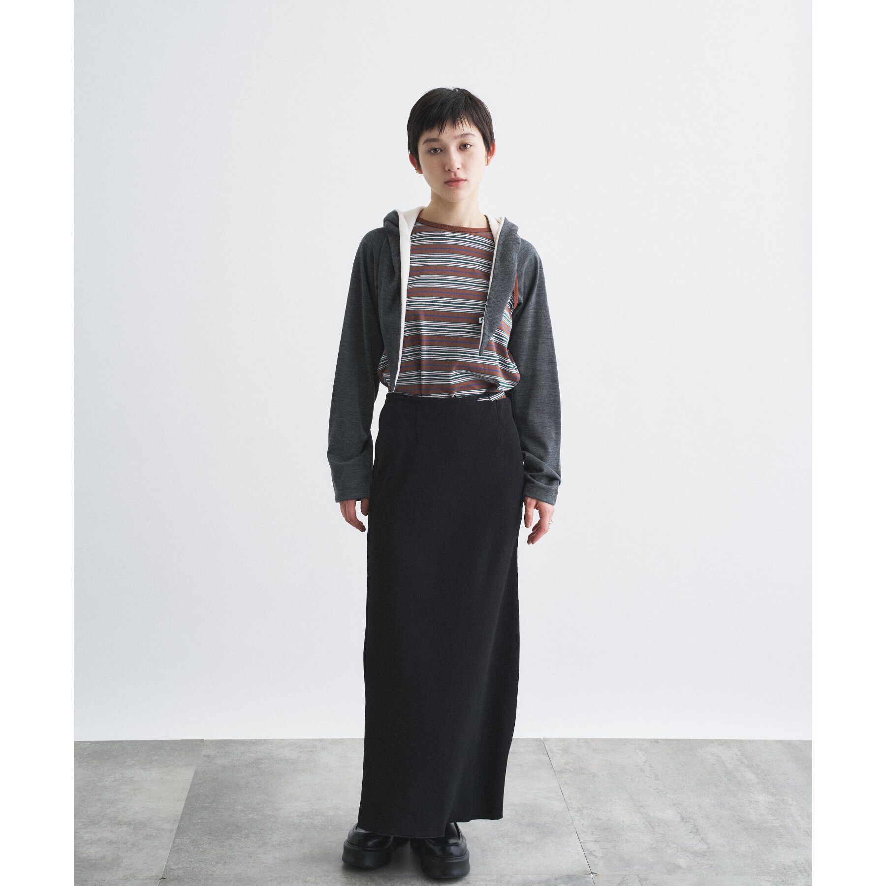 CODE A「Girls department Club｜BORDER TANK LAYER LS」|Tシャツ・カットソー|