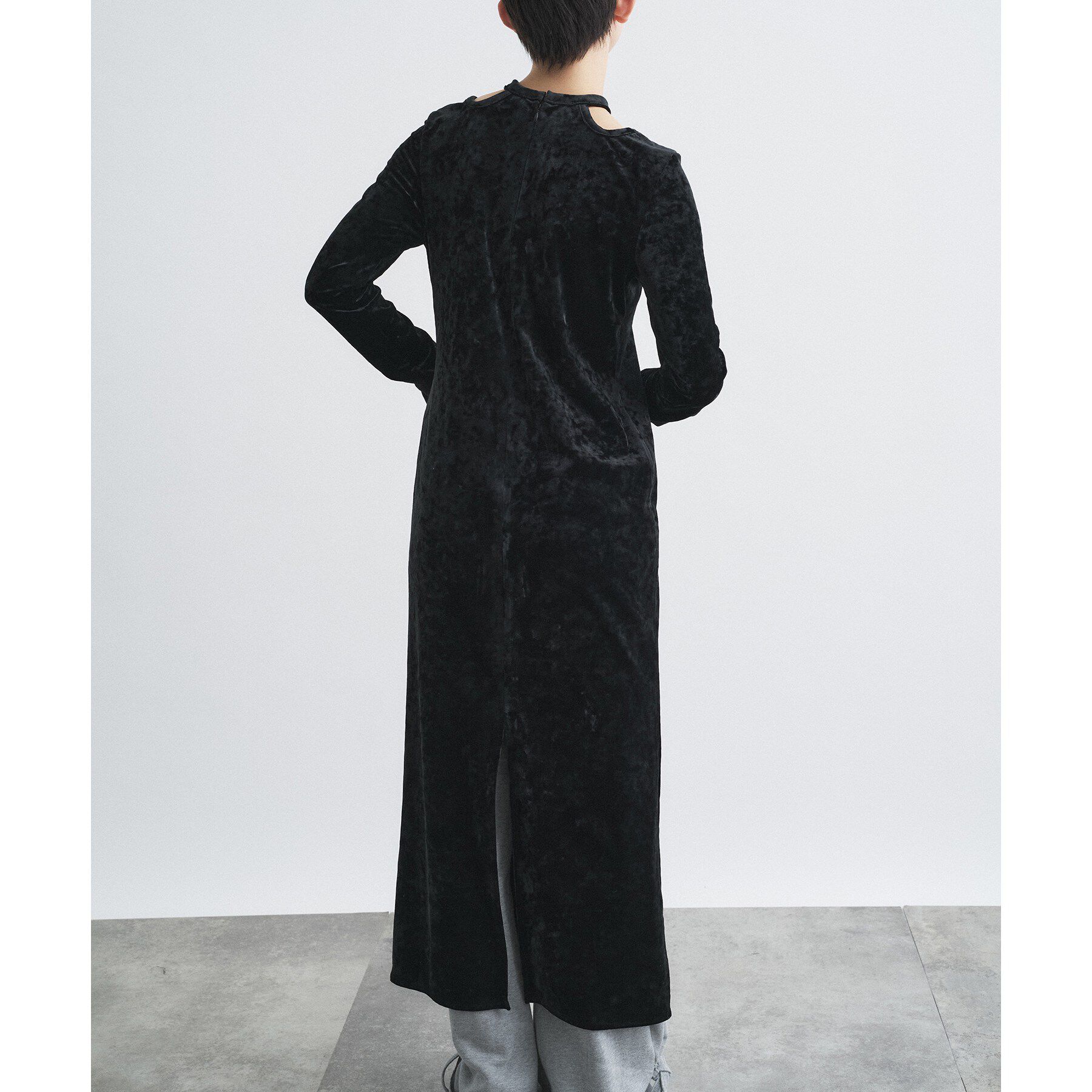 CODE A「【ReRe】neck point velour dress」|ワンピース|