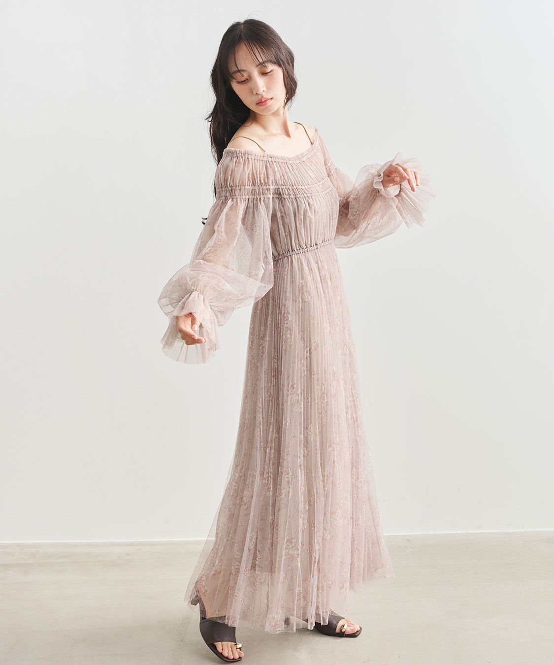 COCO DEAL「フラワープリントチュールワンピース」|ワンピース|