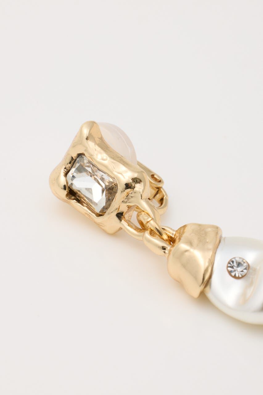 SLY「JEWELED F／PEARL イヤリング」|ピアス|