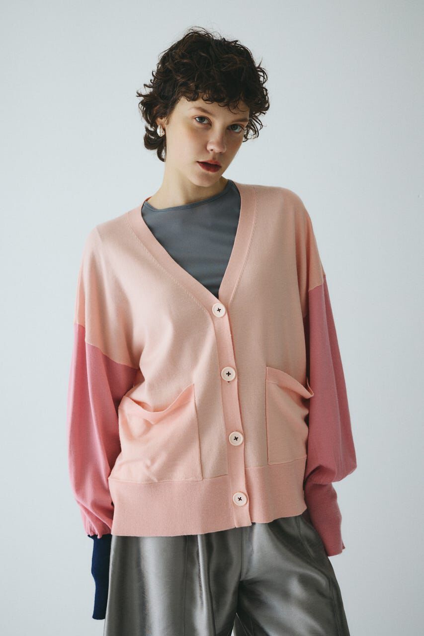 HeRIN.CYE「Bicolor knit cardigan」|カーディガン|柄PNK5