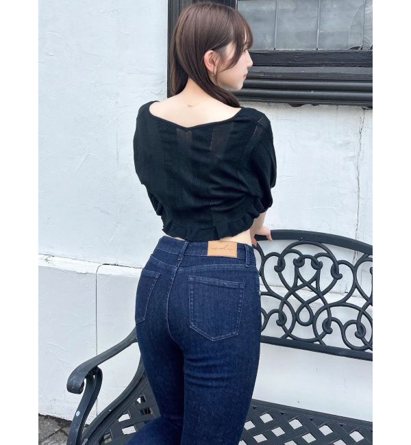 dazzlin「メイクアップフレアデニムパンツ」|デニム|