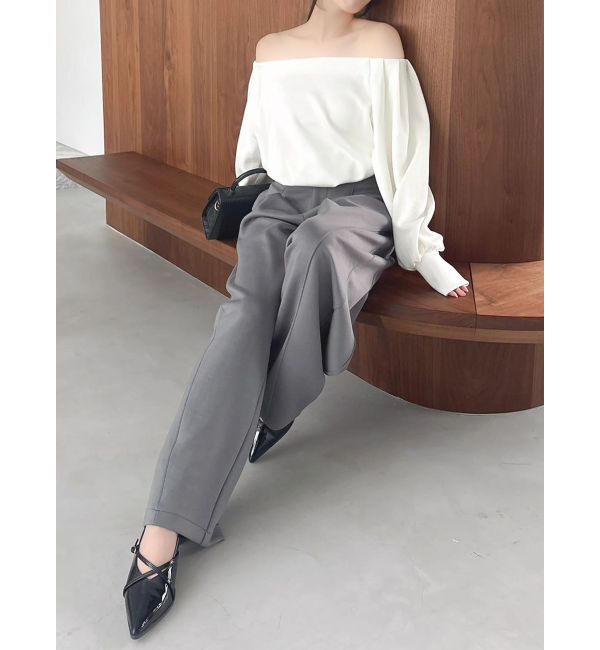 dazzlin「【吉田朱里】タックスリーブオフショルスウェット ※BLACK WEB限定カラー」|スウェット・ジャージ|