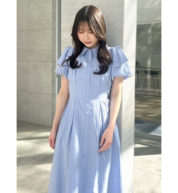 dazzlin「リボンスリーブシャツワンピース」|ワンピース|