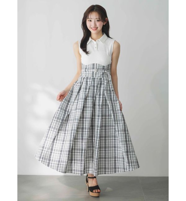 dazzlin「シャツカラーノースリコルセットワンピース」|ワンピース|