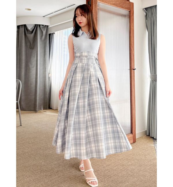 dazzlin「シャツカラーノースリコルセットワンピース」|ワンピース|