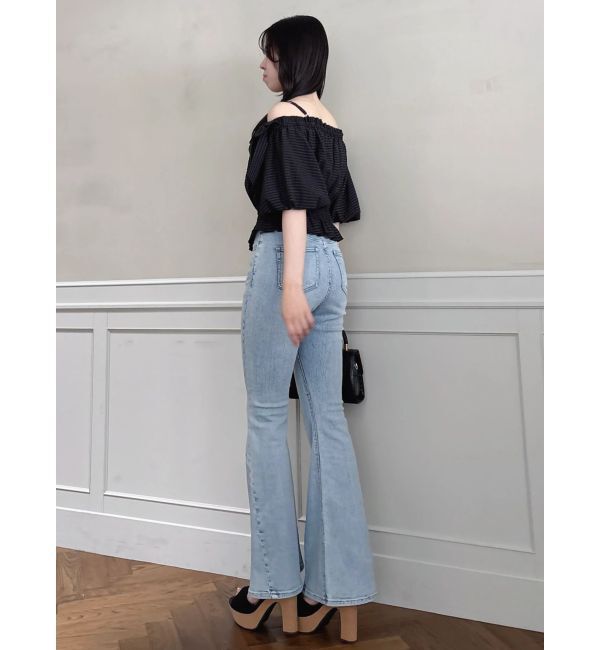 dazzlin「【WEB限定】ラインリボンシャーリングブラウス」|シャツ・ブラウス|
