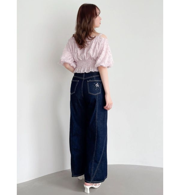 dazzlin「【WEB限定】ラインリボンシャーリングブラウス」|シャツ・ブラウス|