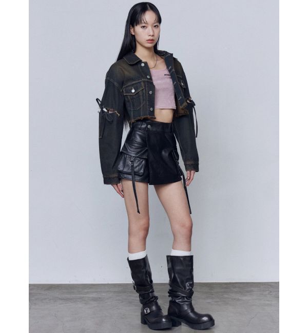 EMODA「シアーベロアプレートクロップトップ」|Tシャツ・カットソー|
