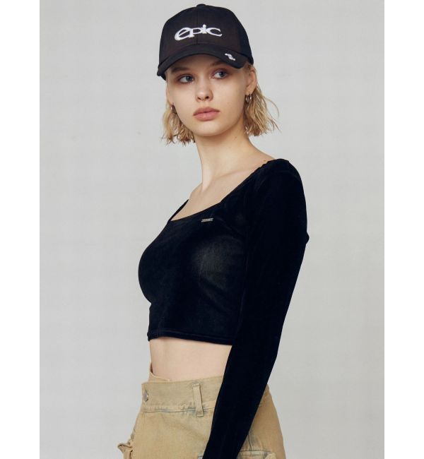 EMODA「シアーベロアプレートクロップトップ」|Tシャツ・カットソー|