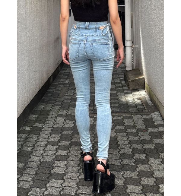 EMODA「【SNSで話題！】アートカットワークハイウエストパギンス」|デニム|