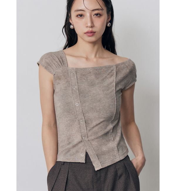 MURUA「ワンショルユーズドライクトップス」|Tシャツ・カットソー|ベージュ